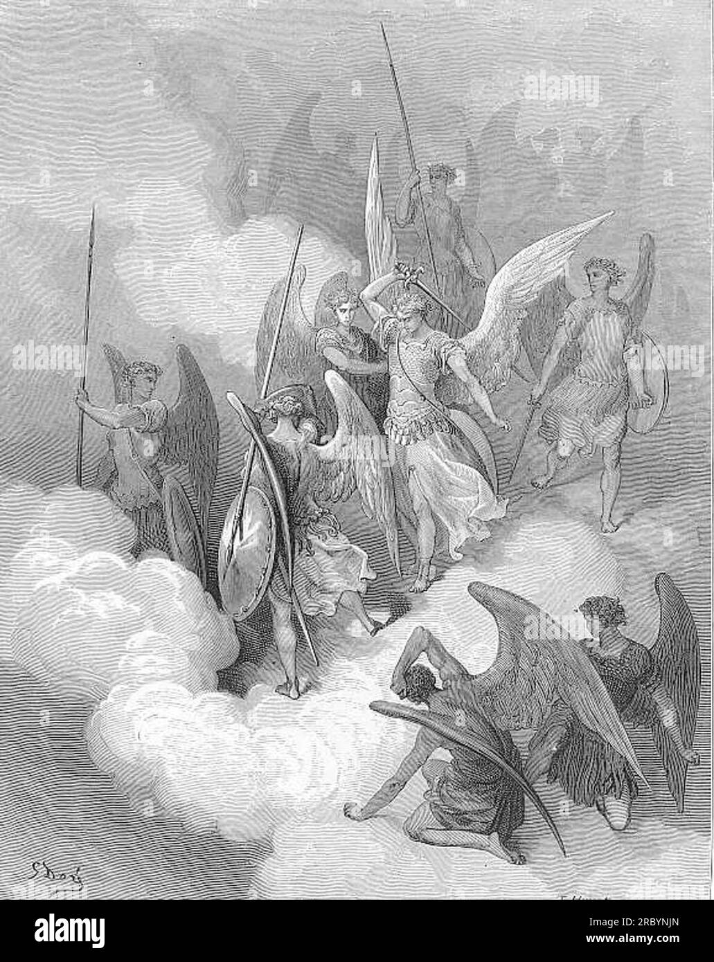 This greeting on thy impious crest receive by Gustave Dore Stock Photo