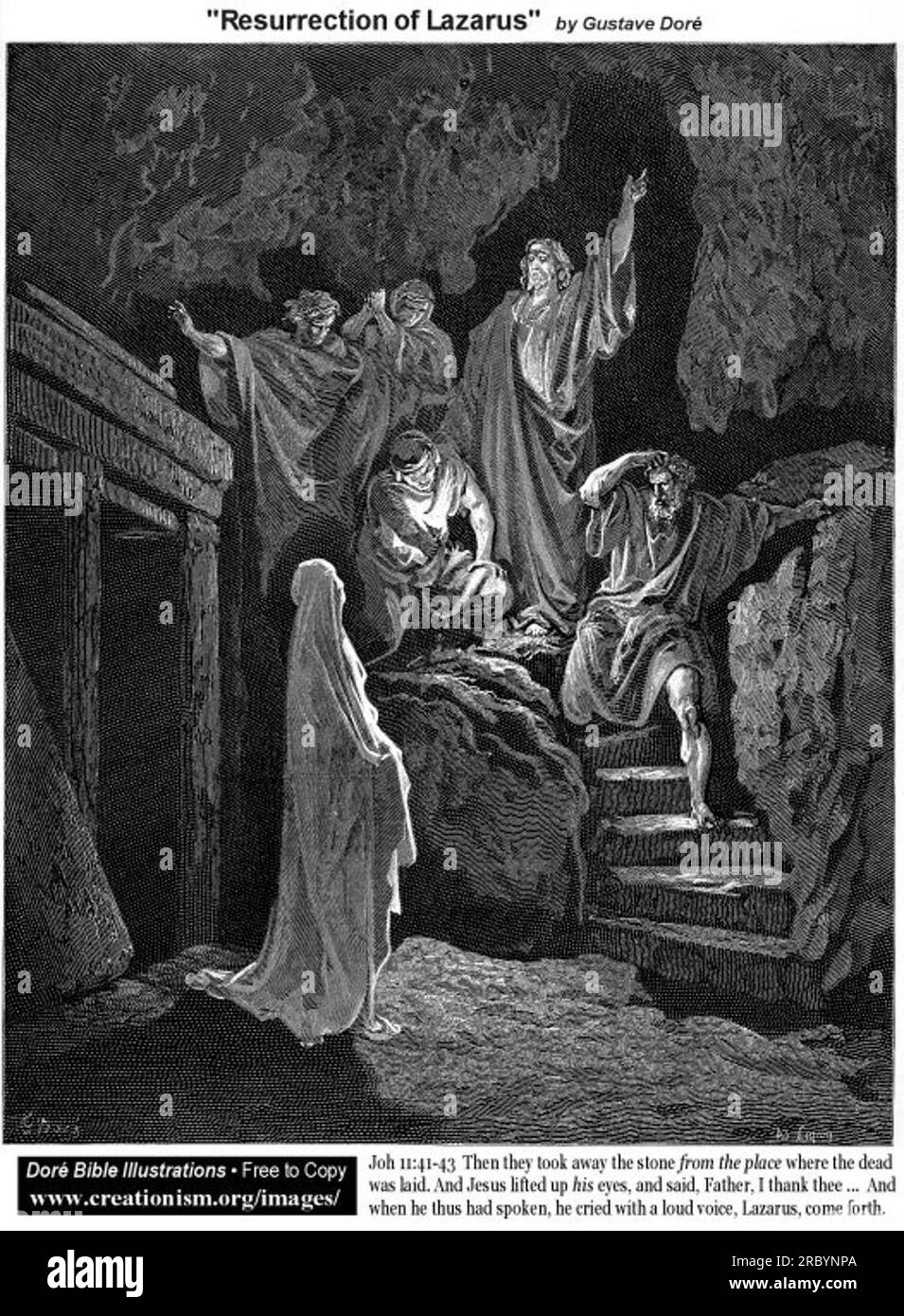 Resurrection Of Lazarus by Gustave Dore Stock Photo