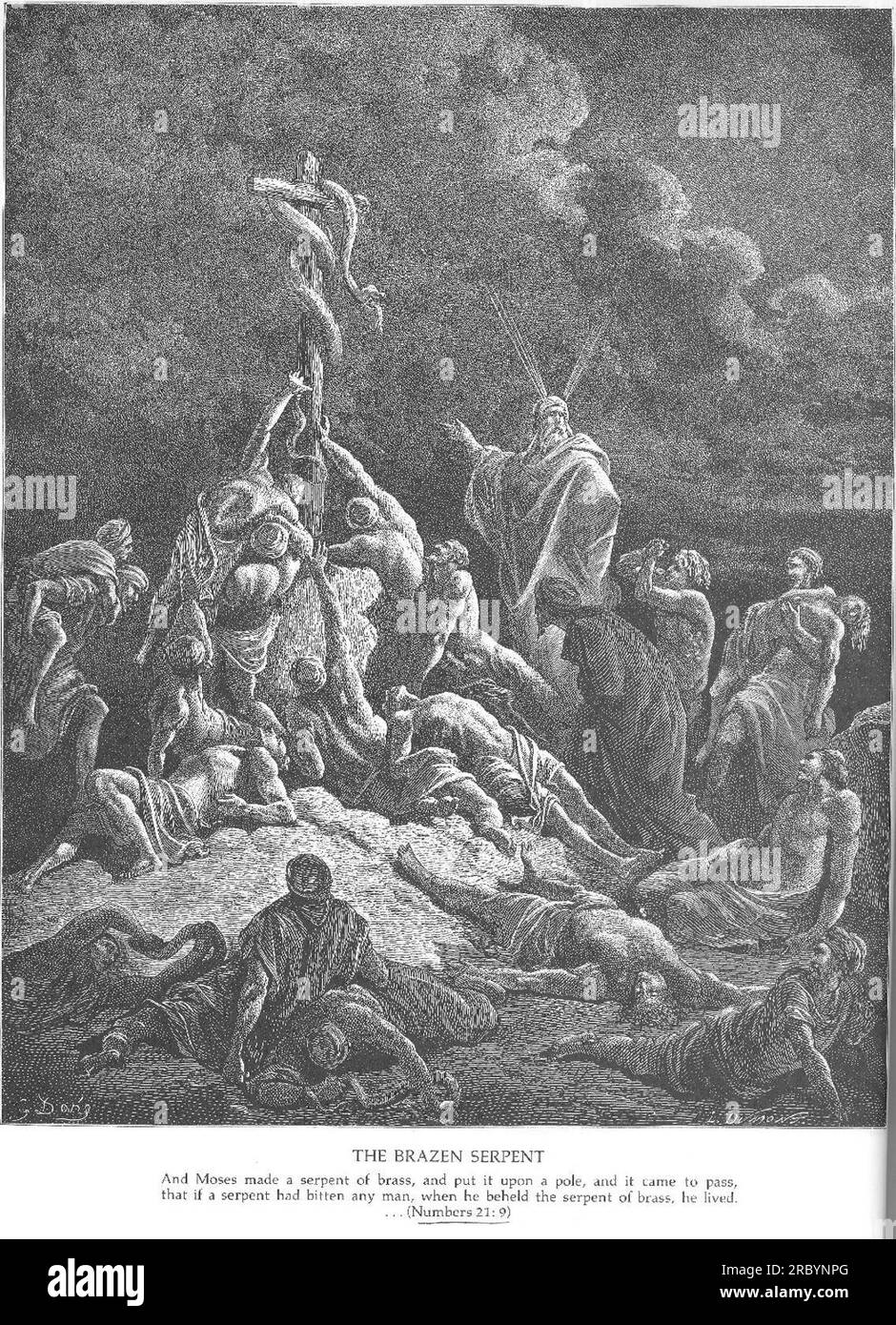 The Bronze Serpent by Gustave Dore Stock Photo Alamy