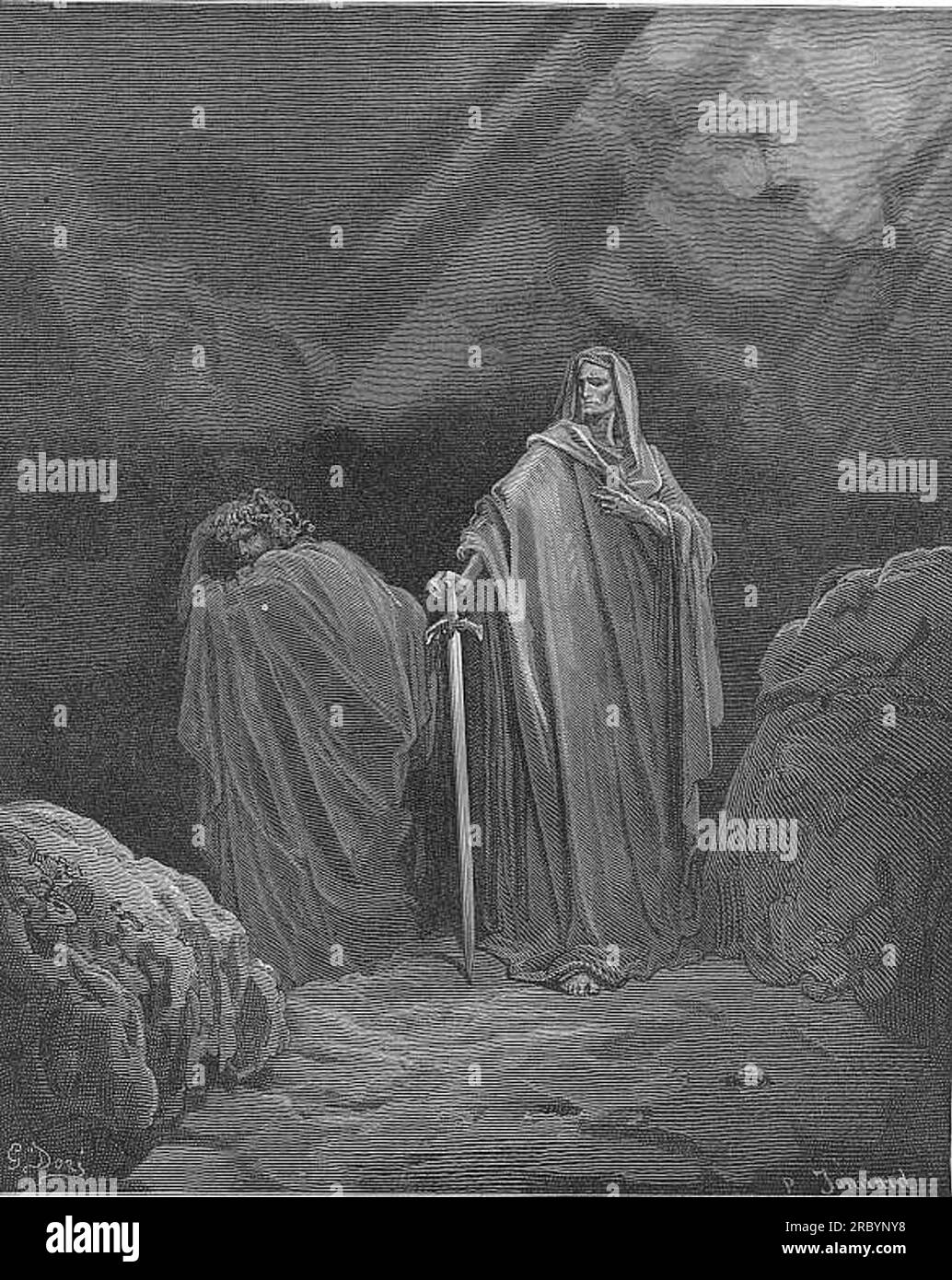 This said, they both betook them several ways by Gustave Dore Stock Photo