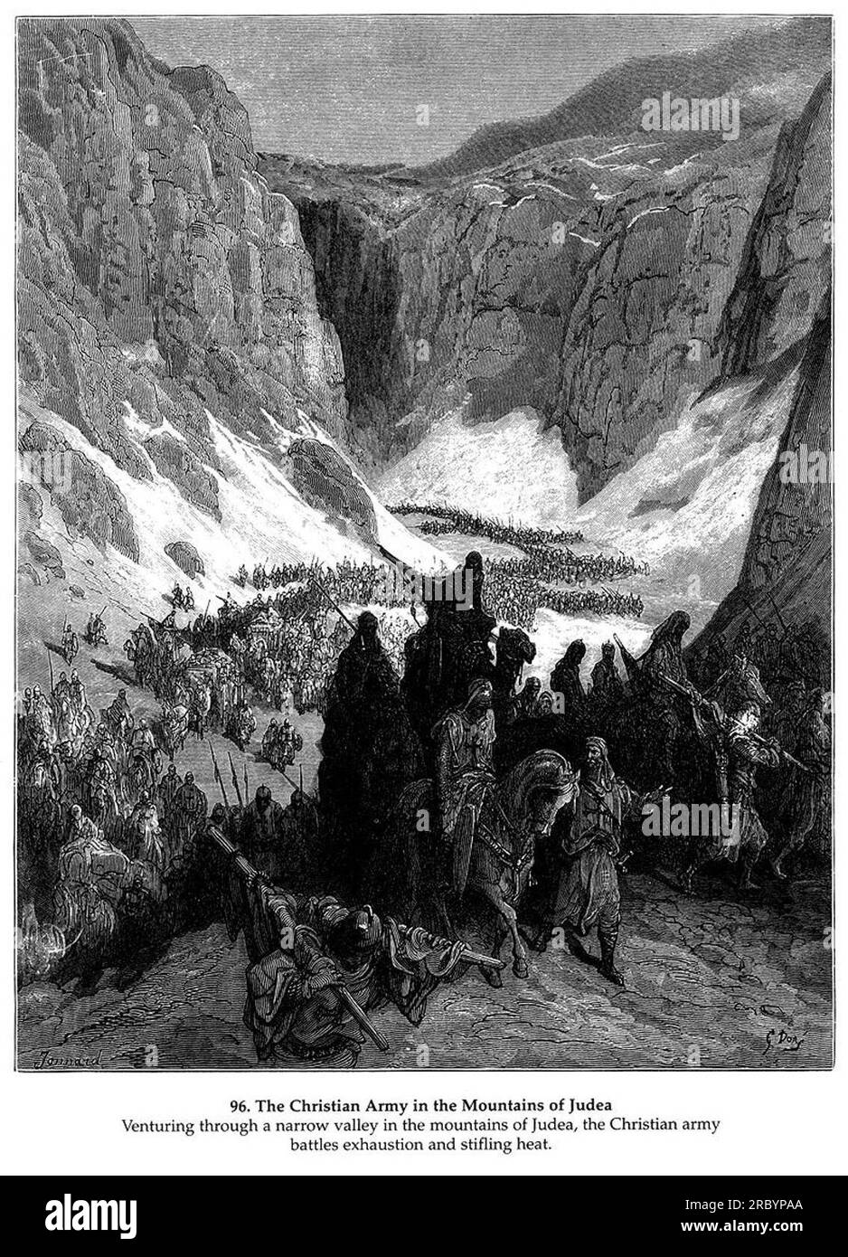 The Christian Army in the Mountains of Judea by Gustave Dore Stock