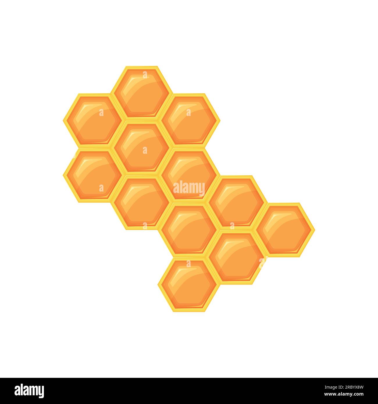 Honeycomb with bee honey vector illustration isolated on white background. Stock Vector