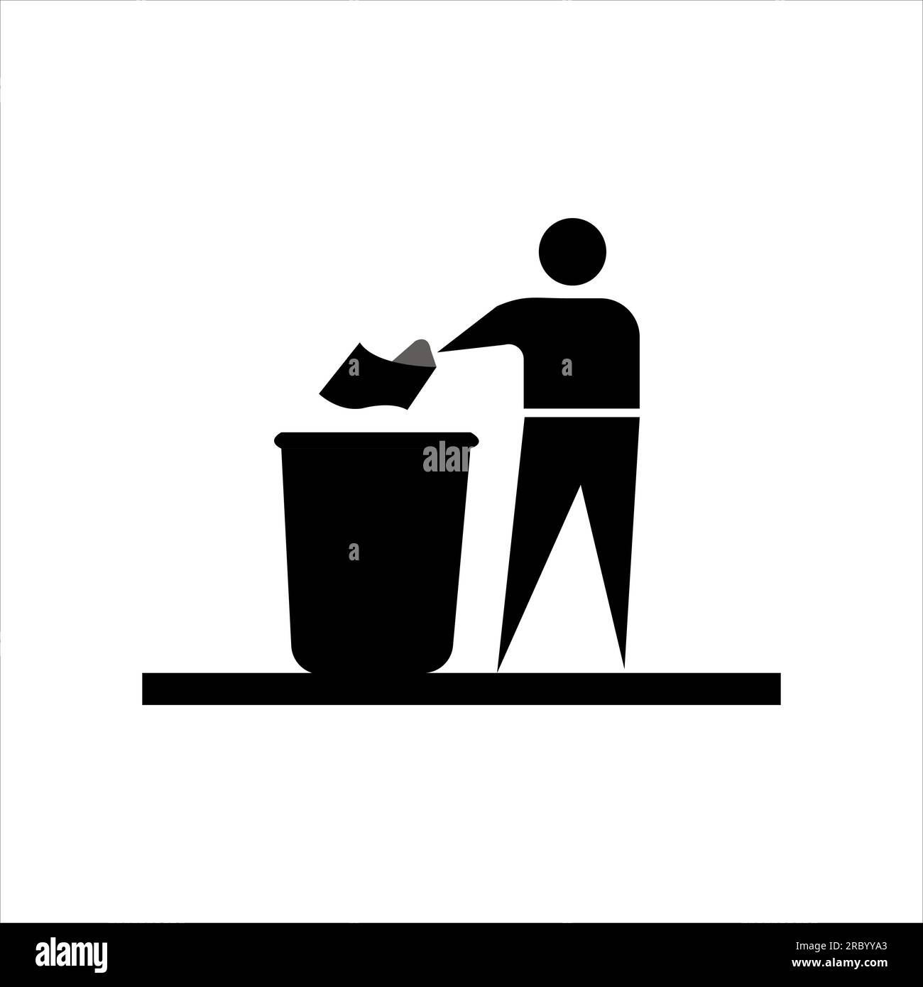 Drop used tissue basket or dustbin vector icon Stock Vector