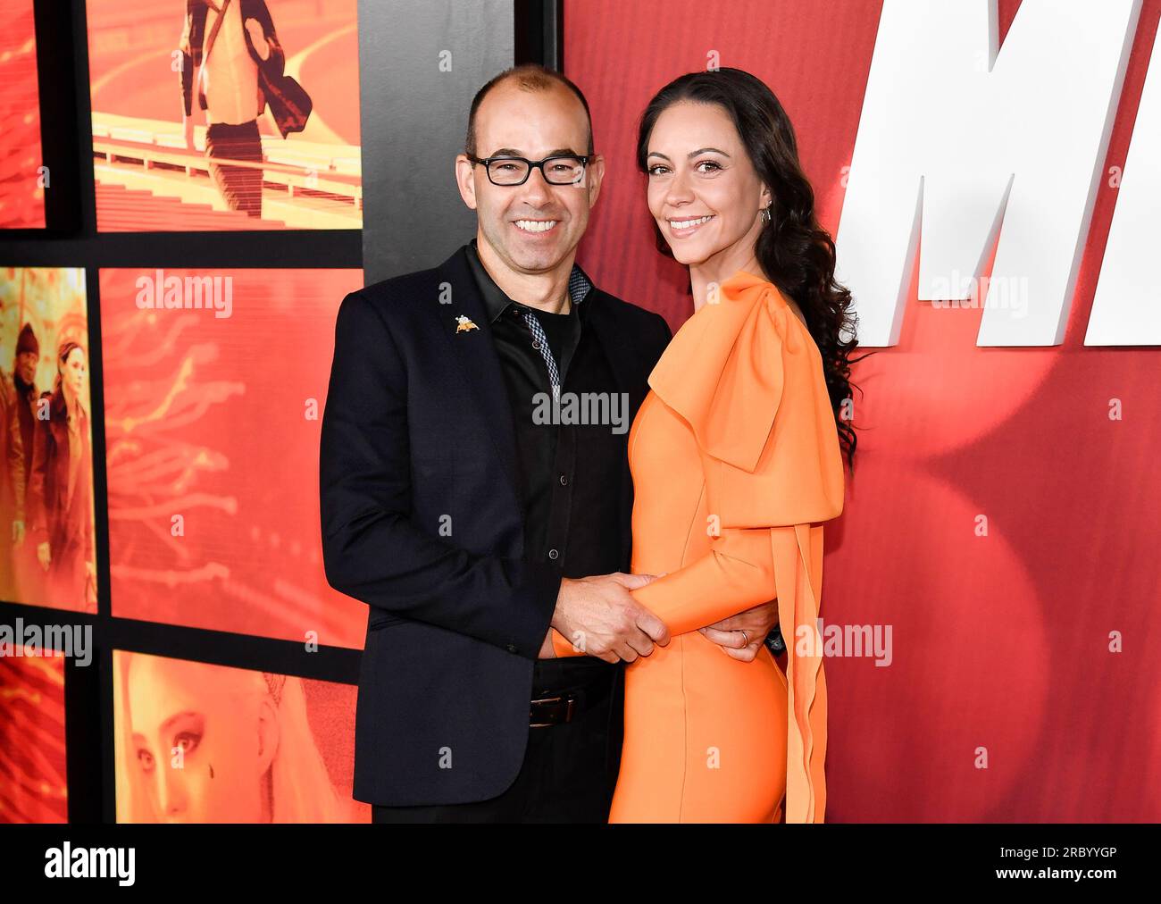 James Murray, left, and Melyssa Davies attend the premiere of &ldquo;Mission