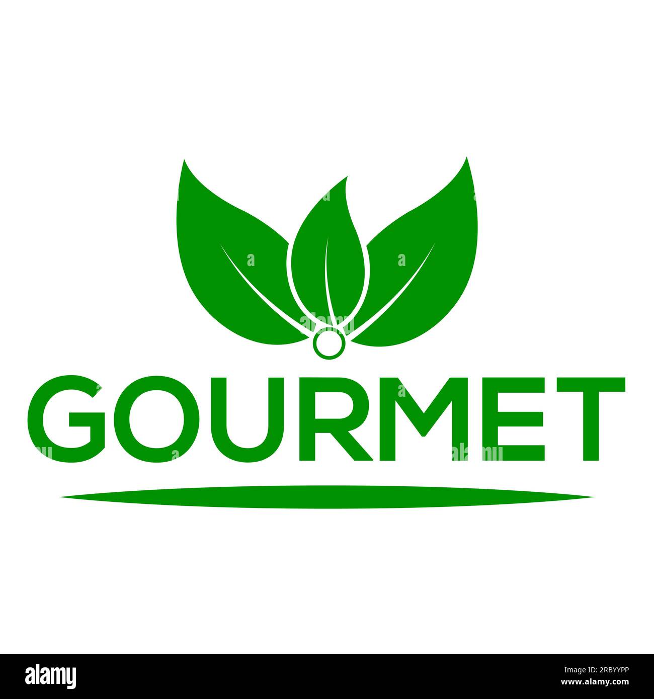 Gourmet leaf vector logo white background Gourmet leaf logo or icon Stock Vector