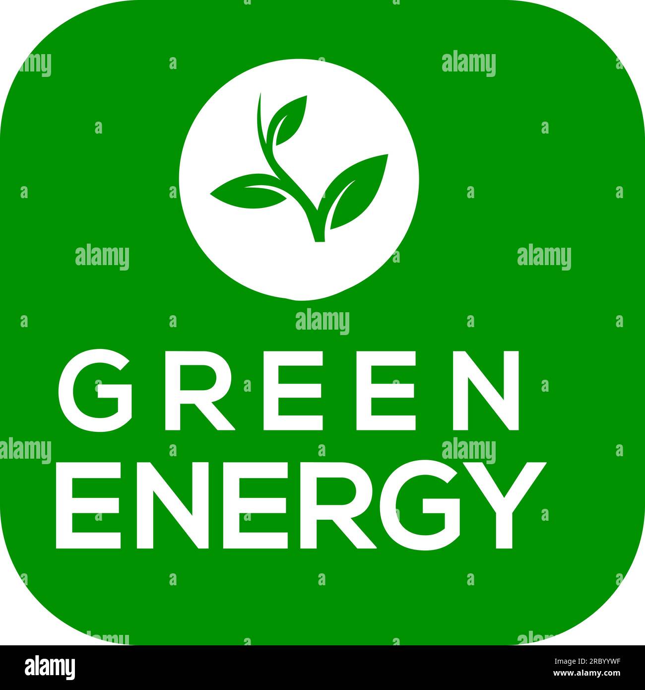 Green background Green energy vector logo or icon, Green energy logo Stock Vector