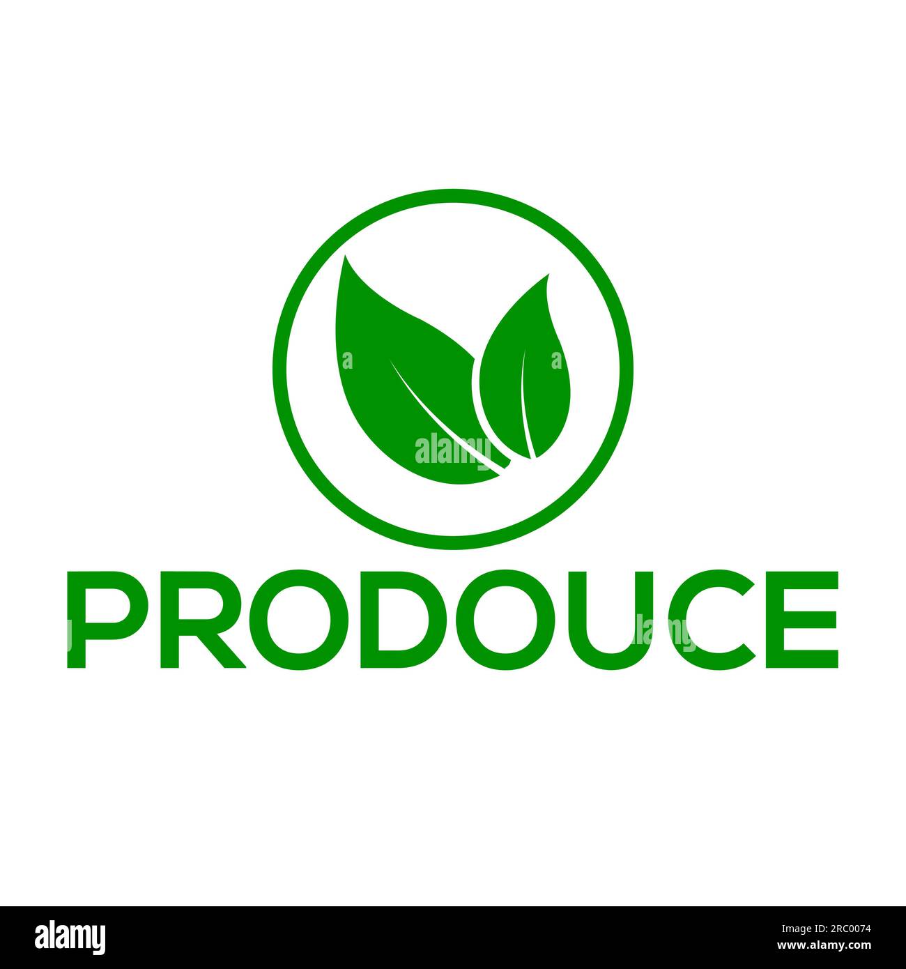Produce leaf vector logo or icon, white background produce leaf logo