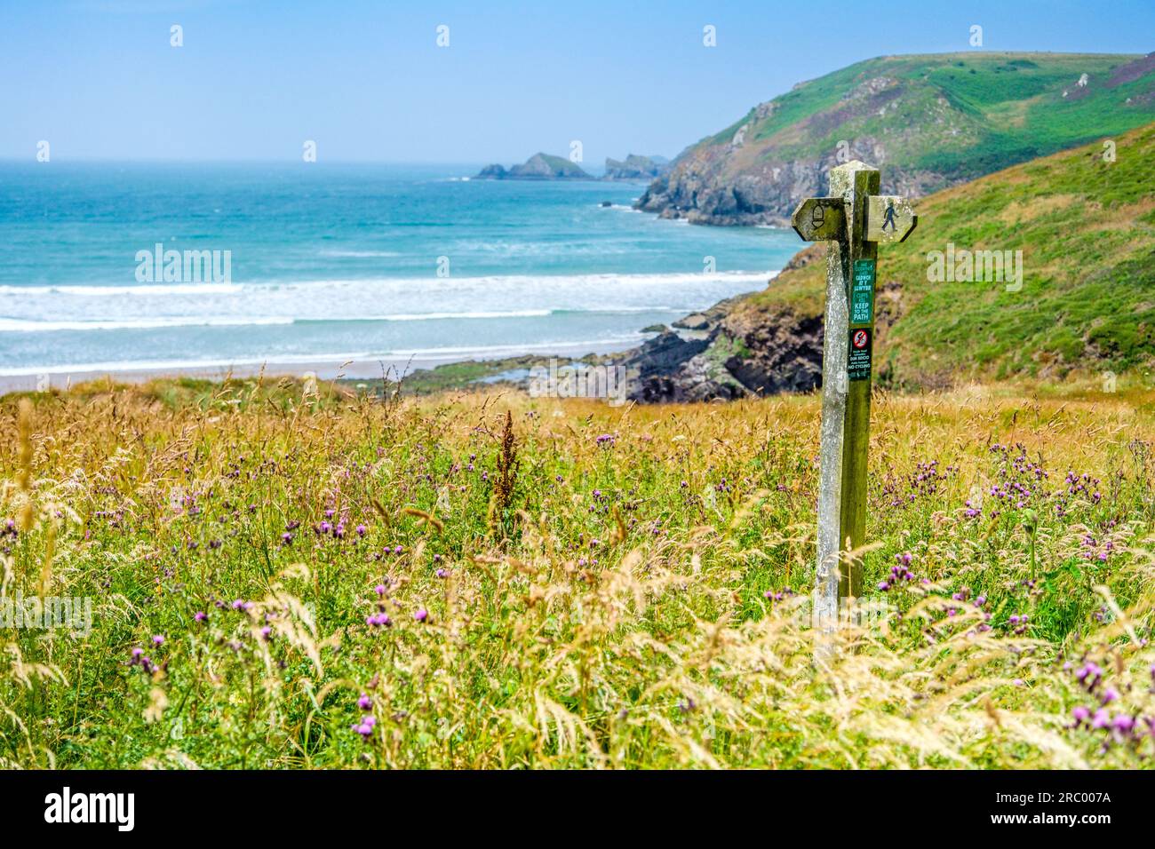 The Pembrokeshire Coast Path near Newgale in west Wales, UK Stock Photo