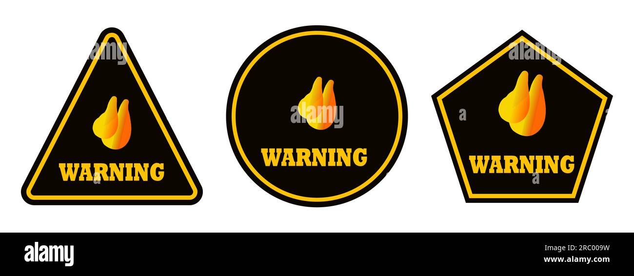 Warning vector logo, sign, symbol or icon illustration Stock Vector