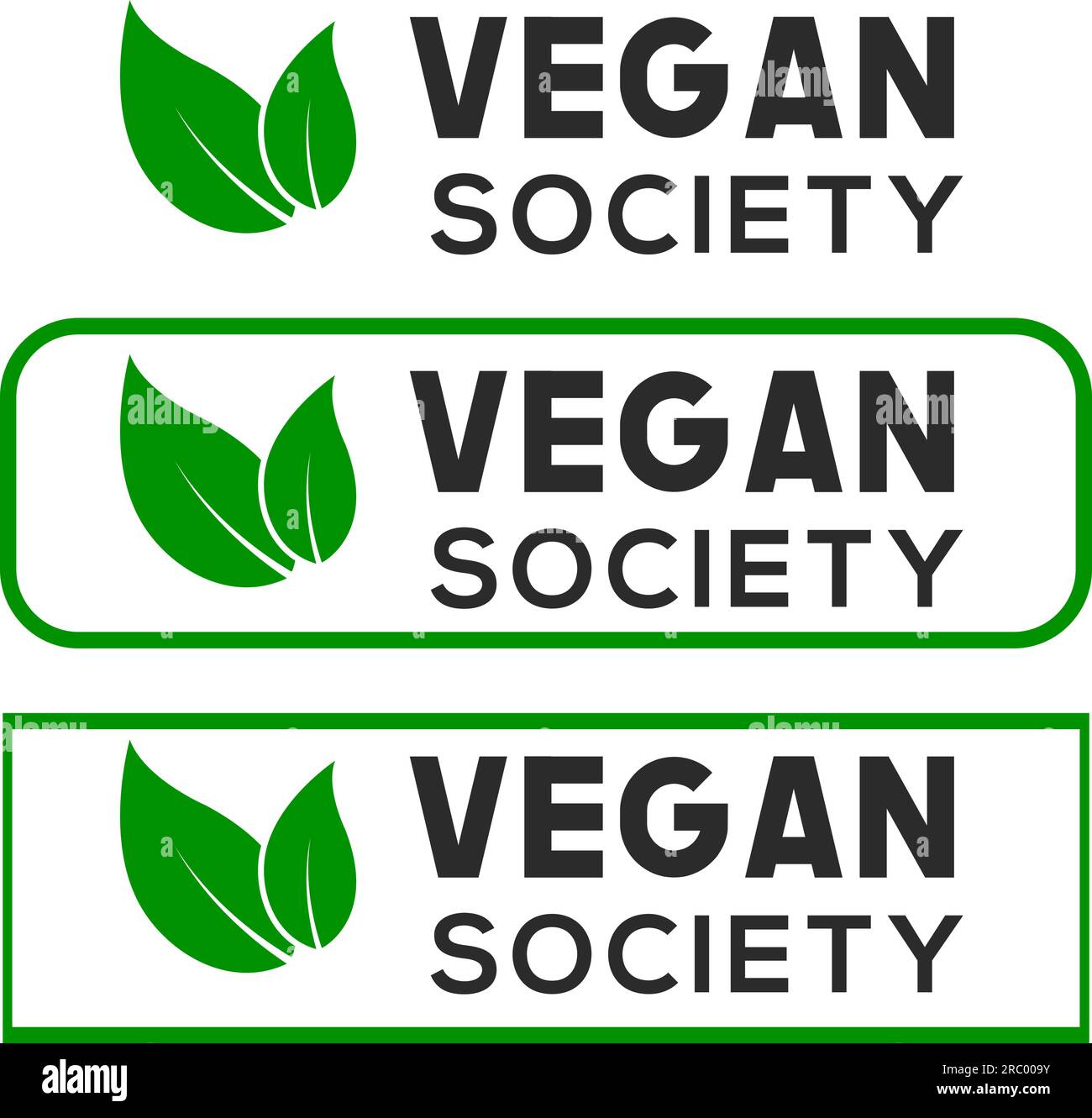 Vegan society leaf vector logo or icon, white background Vegan society