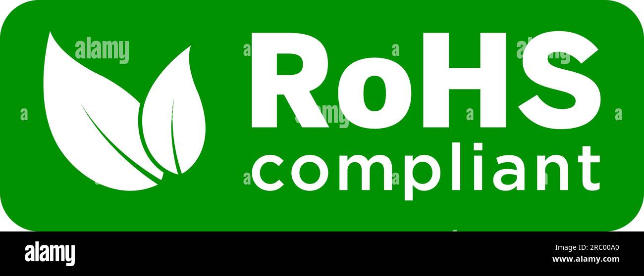 Green background logo Vector RoHs compliant icon or logo Stock Vector