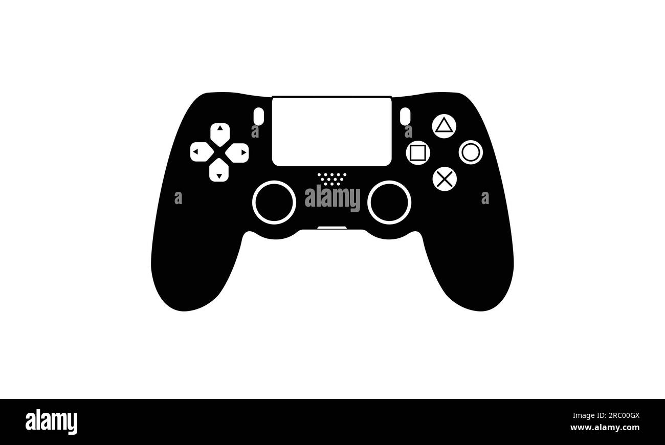 Gaming controller black and white vector icon Stock Vector