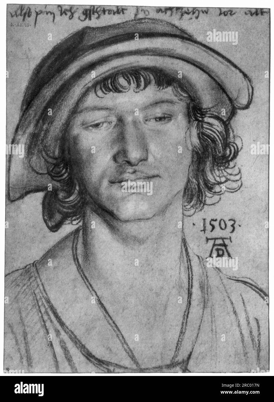 Portrait of an eighteen year old man 1503 by Albrecht Durer Stock Photo
