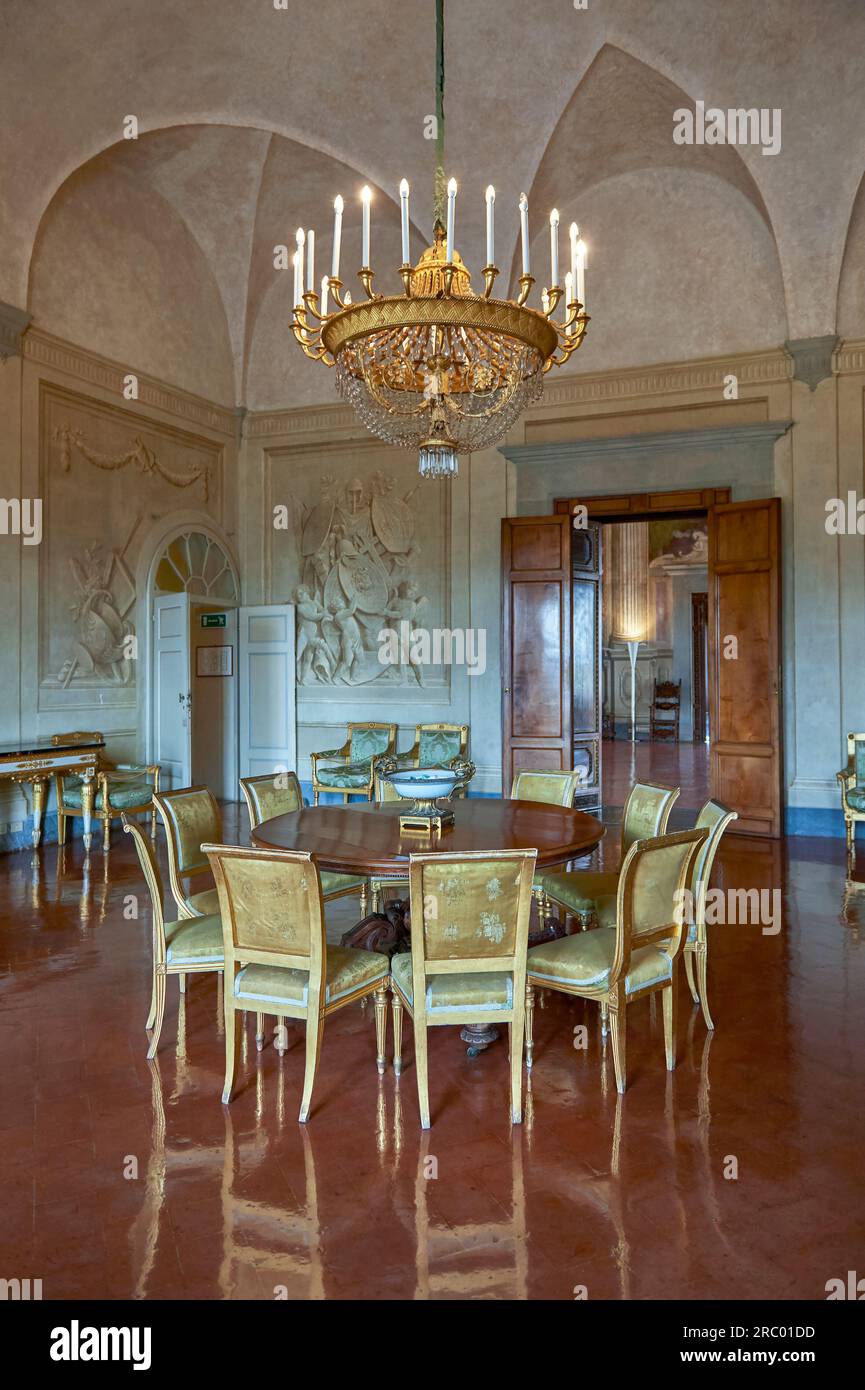 Stunning interior of Medici Villa at Poggio a Caiano, Tuscany Stock ...