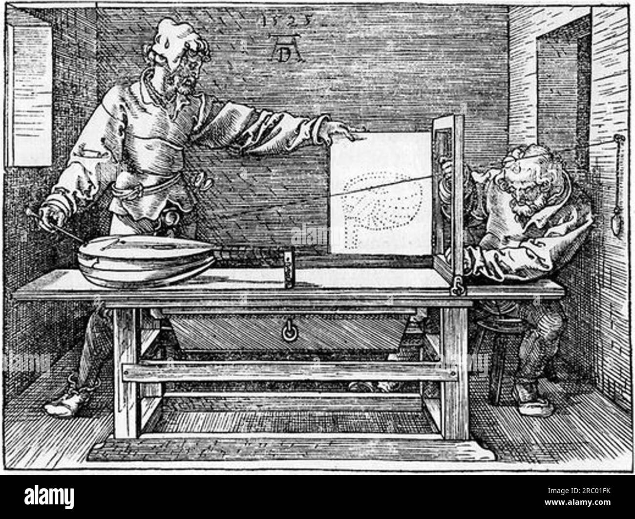 Drawing the lute Black and White Stock Photos & Images Alamy