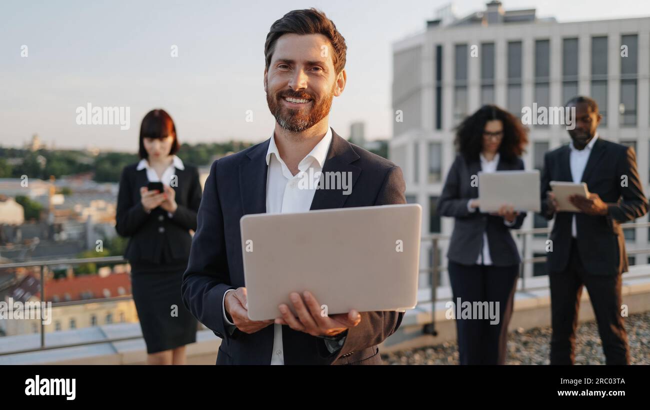 Portrait ambitious construction investor in hi-res stock photography ...