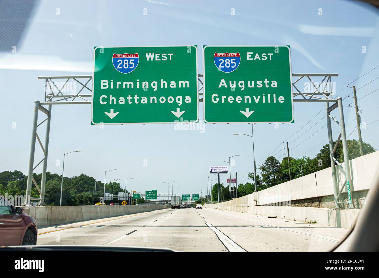 Atlanta Georgia overhead Highway Signs Pylon Interstate I 285 Stock atlanta-georgia-overhead-highway-signs-pylon-interstate-i-285-stock