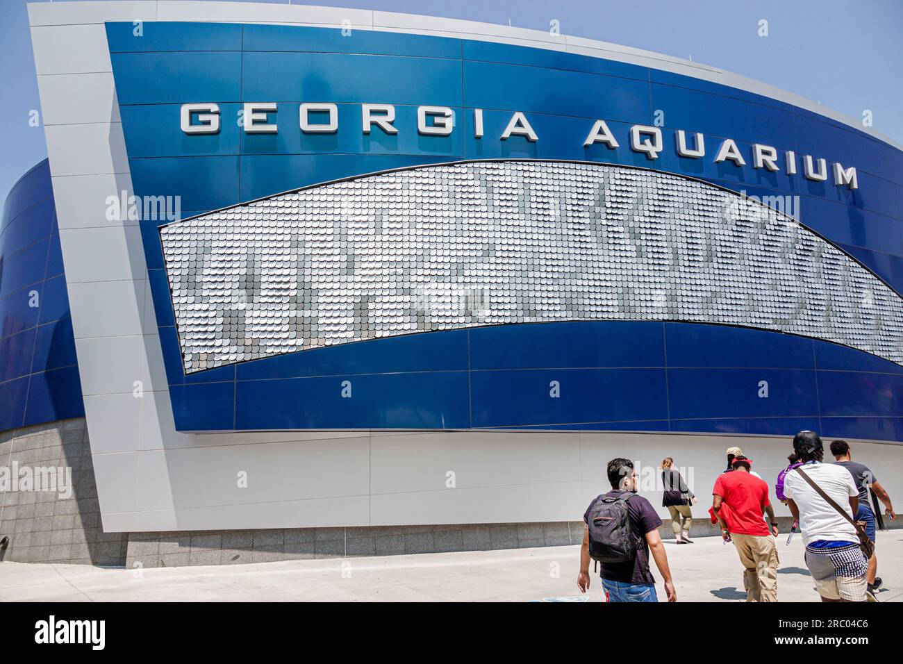 Atlanta Georgia,Georgia Aquarium,outside exterior,building buildings,front entrance Stock Photo