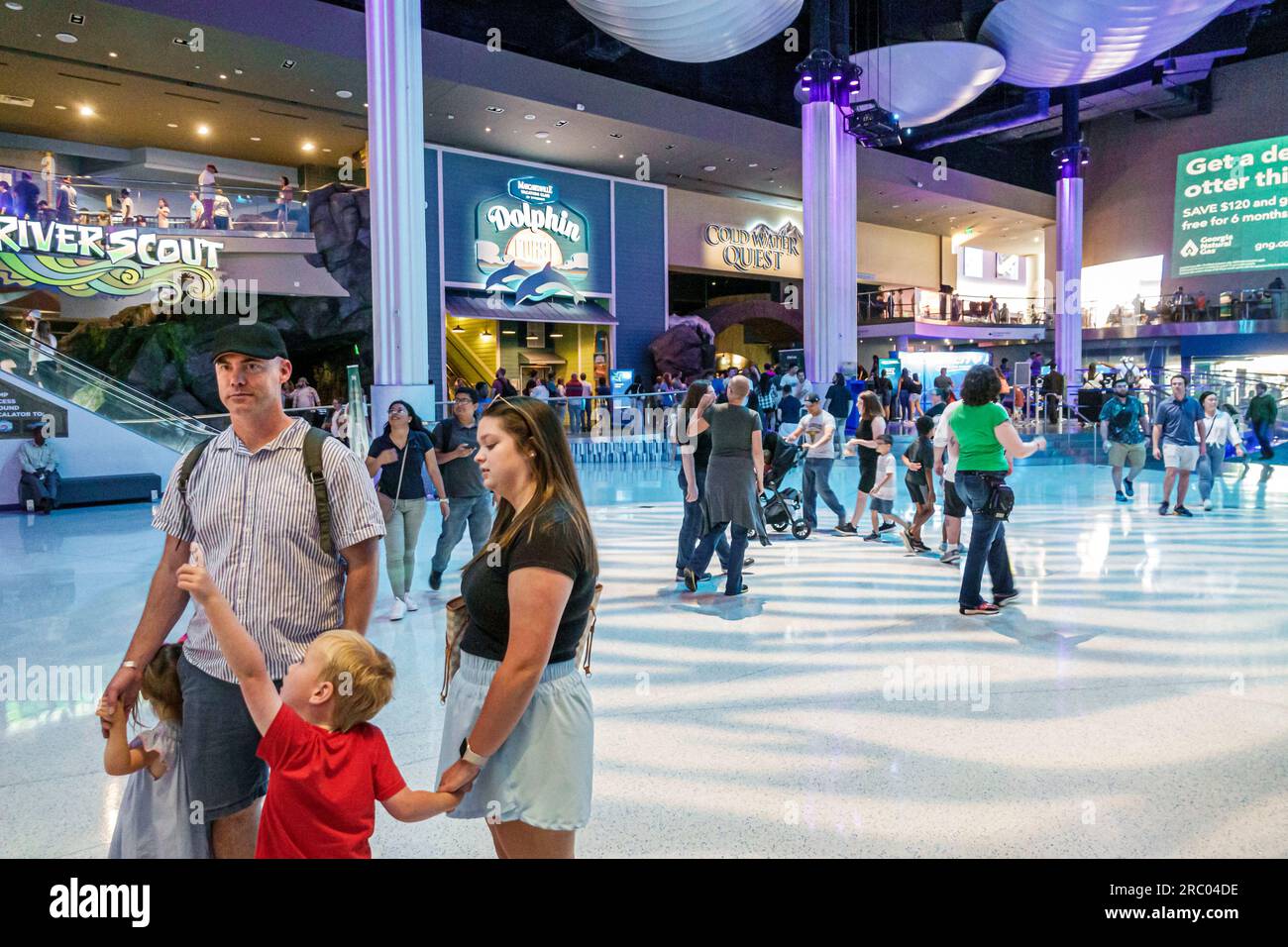Atlanta Aquarium,inside interior exhibits,family