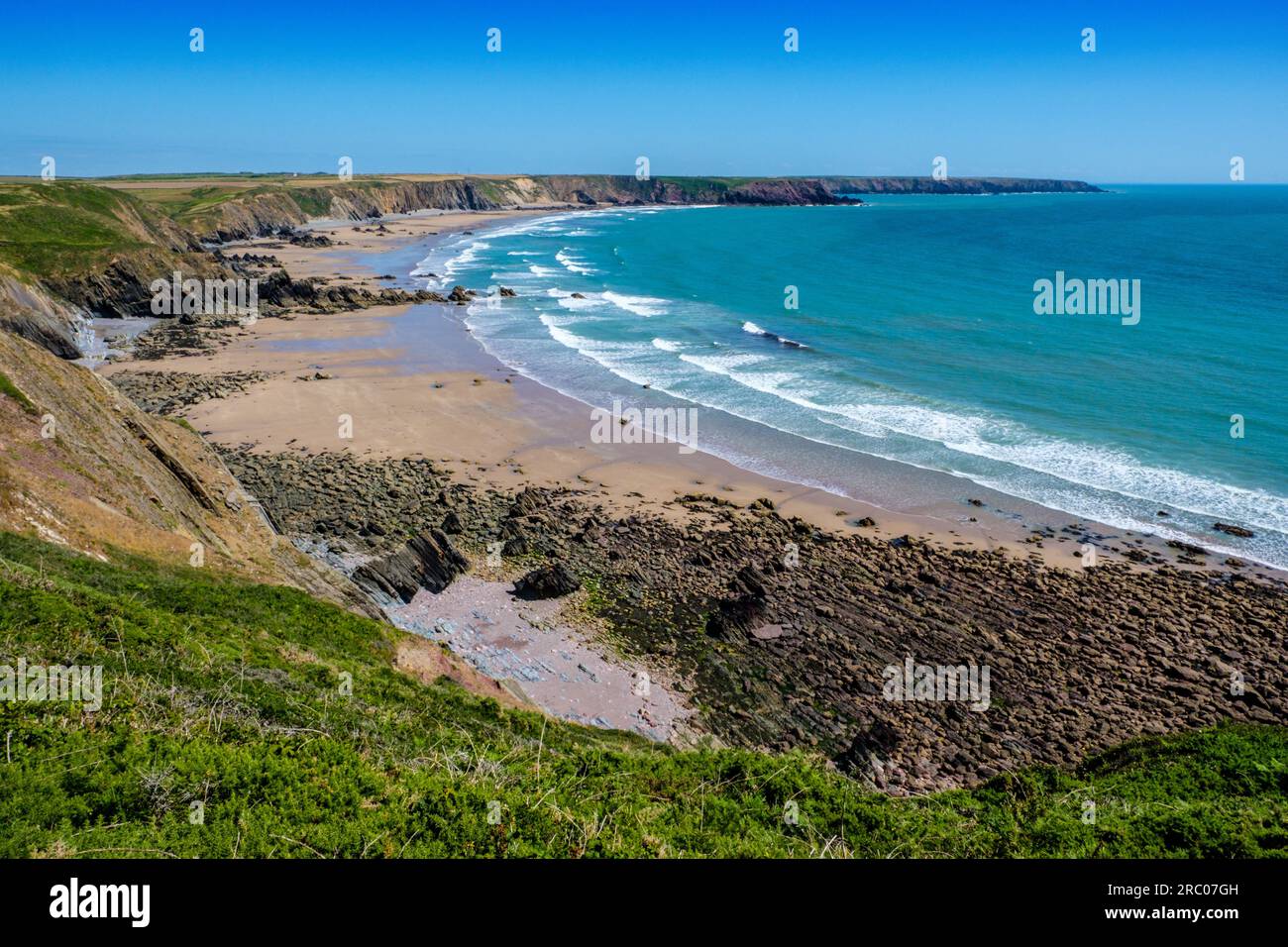 Marloes Sands , a sandy beach on the Pembrokeshire  Coast, Wales, UK Stock Photo