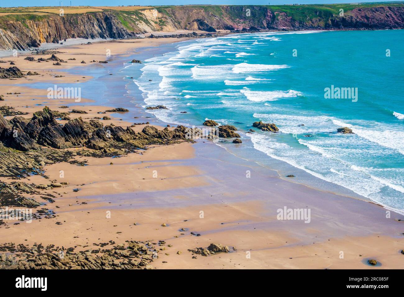 Marloes Sands , a sandy beach on the Pembrokeshire  Coast, Wales, UK Stock Photo