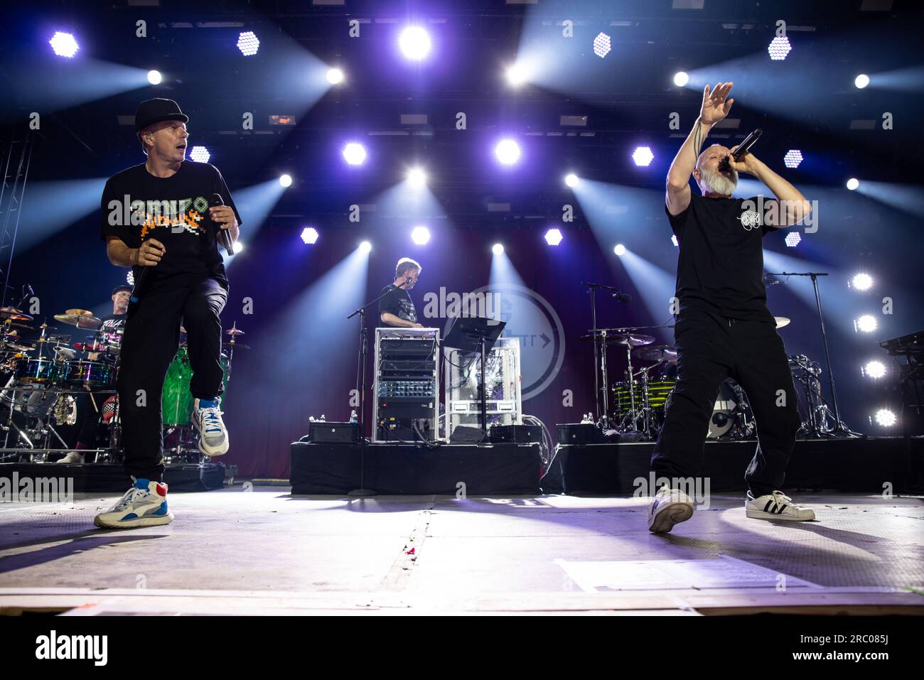 Munich, Germany. 11th July, 2023. Fantastischen Vier live in Munich: The Fantastischen Vier, German HipHop band, deliver a mind-blowing concert experience, captivating the crowd with their electrifying performance. Credit: Valerio Agolino / Alamy Live News Stock Photo