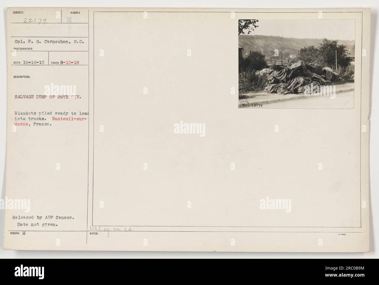 Soldiers from the 26th Division prepare to load blankets onto trucks at