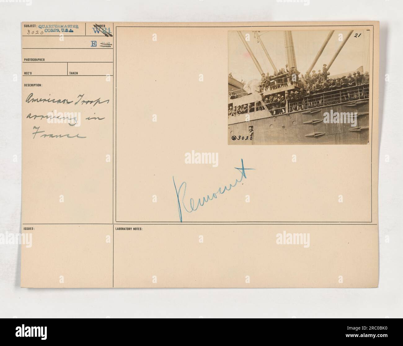 American troops, identified as Quartermaster 3020 Corps, USA, are seen ...