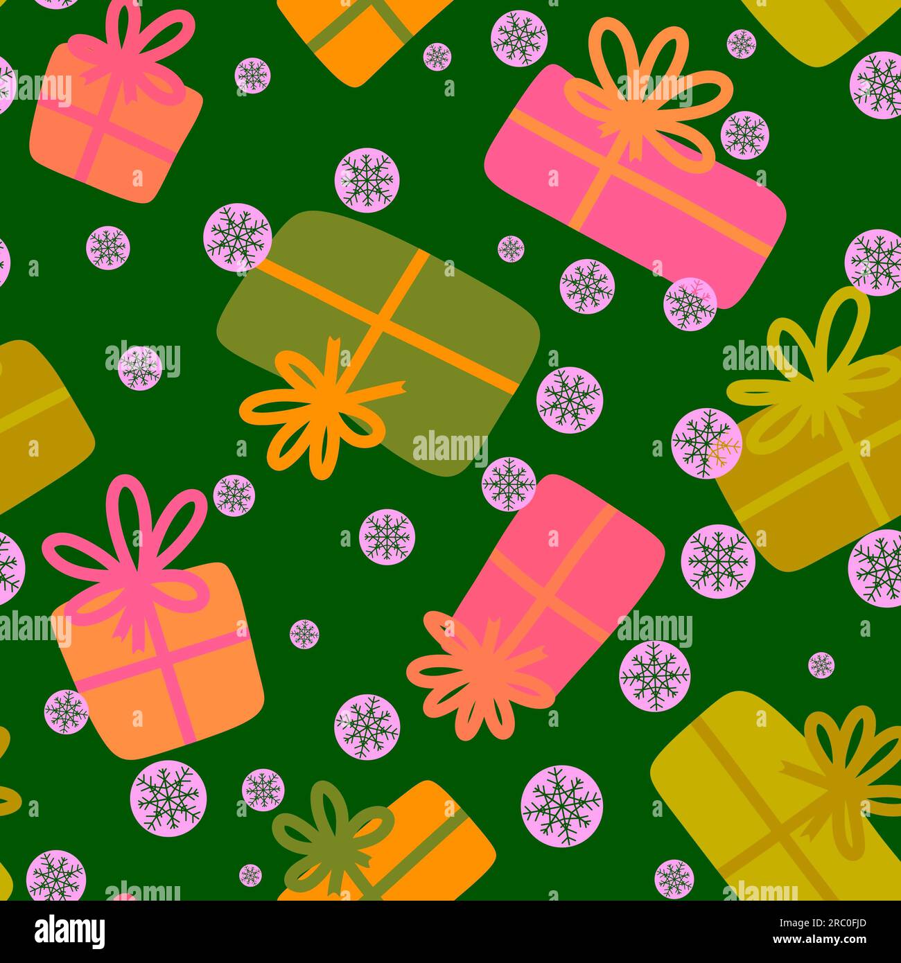 Festive gift box seamless pattern for wrapping paper and fabrics and ...