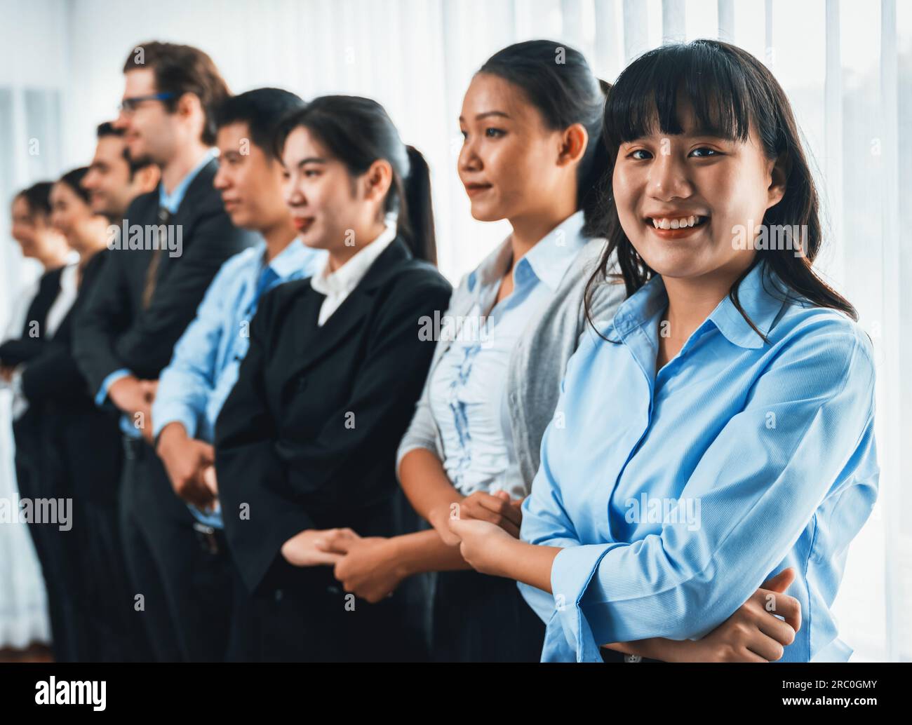 Modern diversity and multicultural company, business people joining