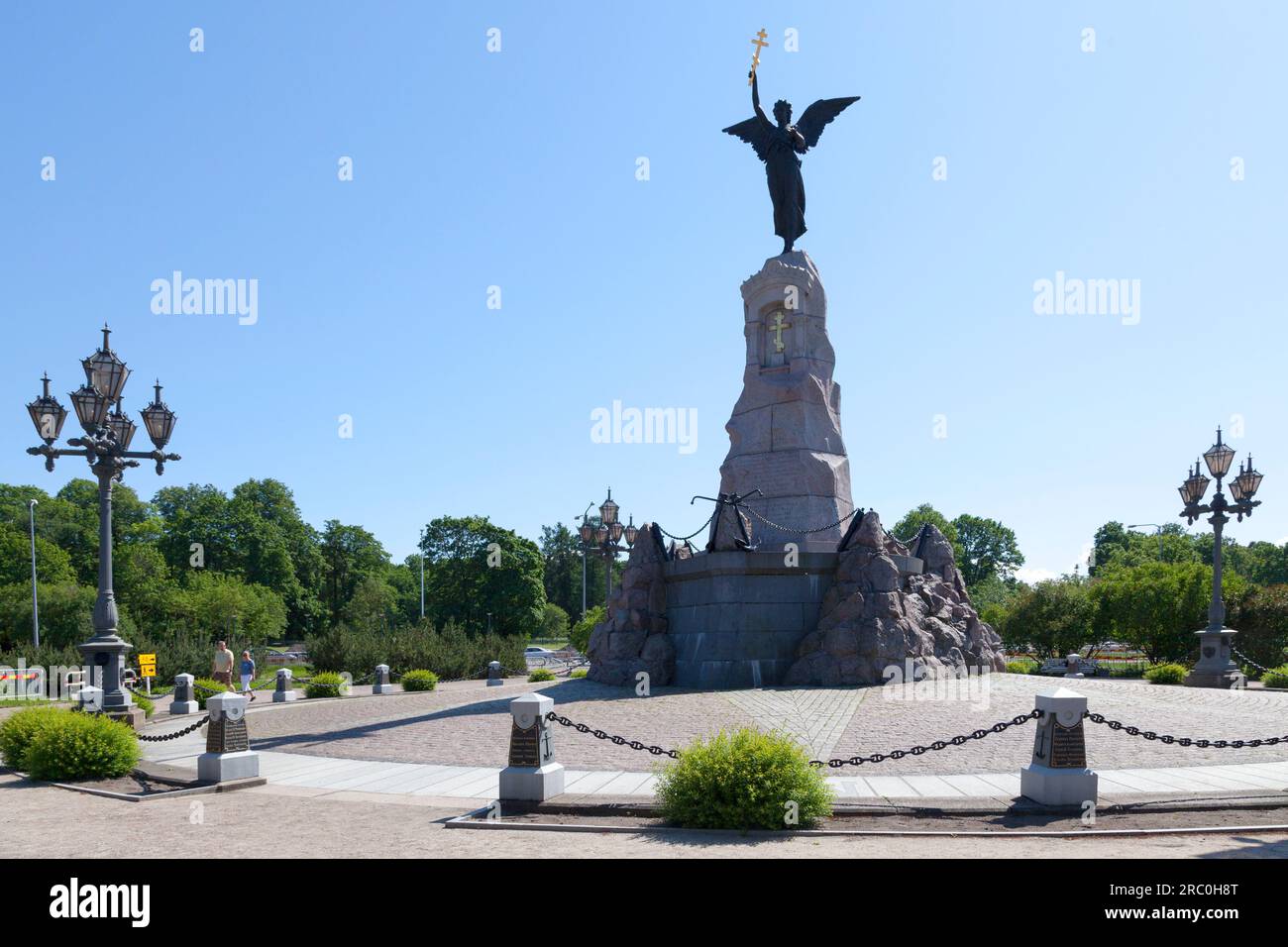 Tallinn, Estonia - June 16 2019: The Russalka Memorial (Estonian: Russalka mälestussammas) is a bronze monument sculpted by Amandus Adamson, erected o Stock Photo