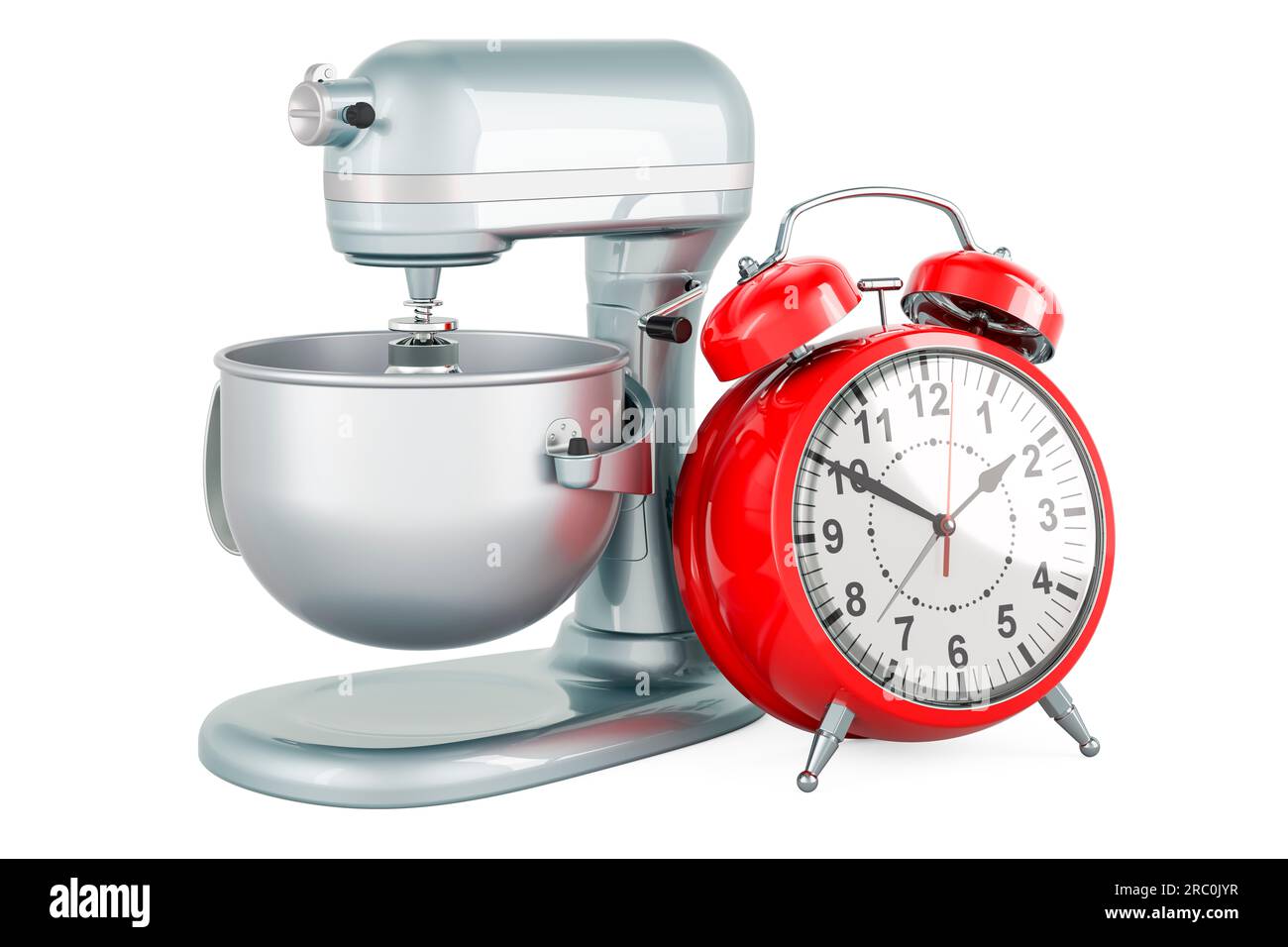 Mixer stand with alarm clock, 3D rendering isolated on white background Stock Photo Alamy
