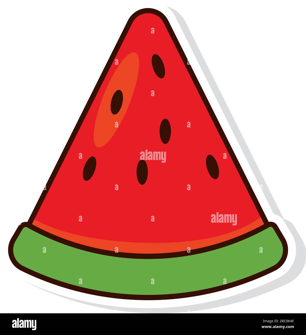 Isolated colored watermelon sticker icon Vector Stock Vector Image ...