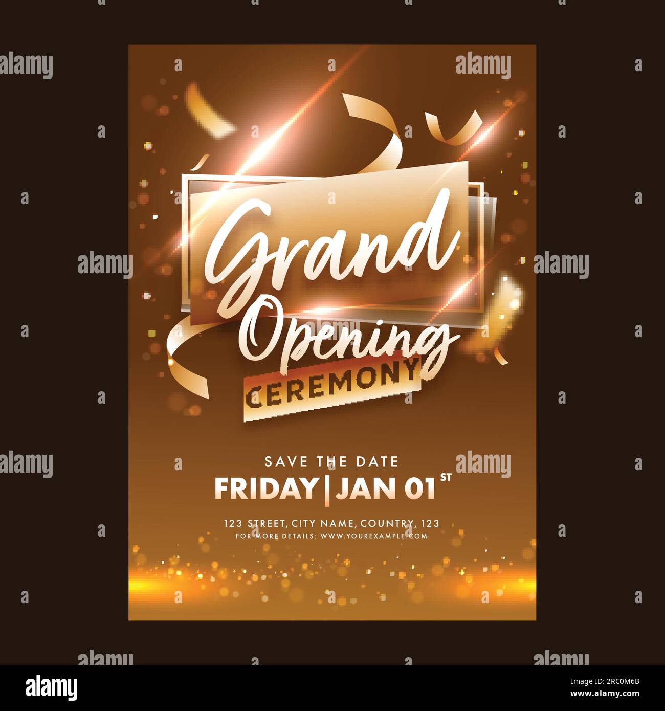 Grand Opening Ceremony Invitation Or Flyer Design With Lights Effect In grand-opening-ceremony-invitation-or-flyer-design-with-lights-effect-in