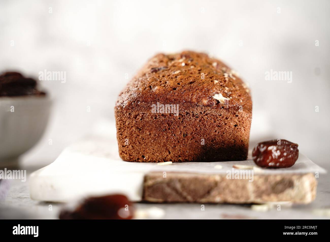 Homemade healthy date nut bread loaf, selective focus Stock Photo Alamy
