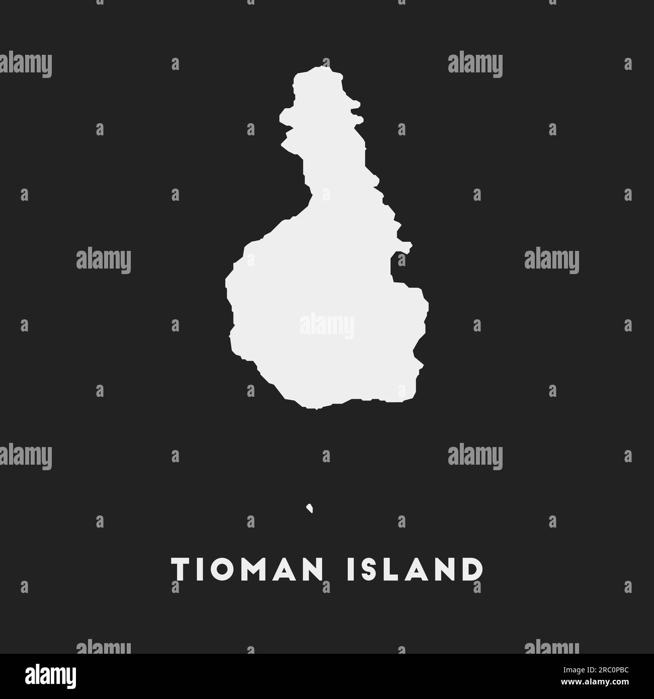 Tioman Island icon. Map on dark background. Stylish Tioman Island map ...