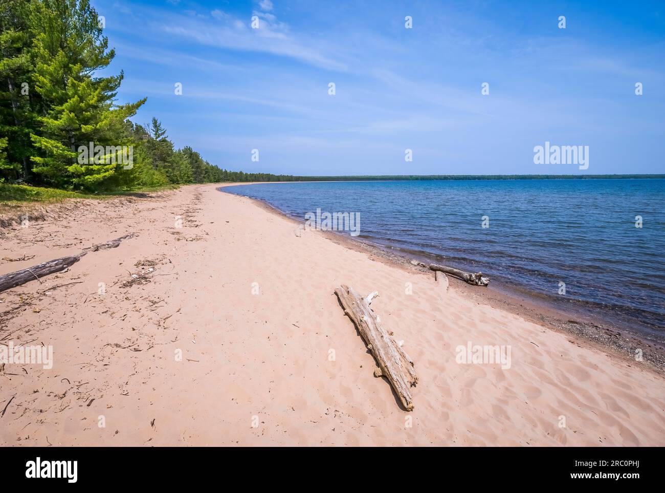 Lake Superior beach in Big Bay State Park on Madeline Island in the Apostle Islands National Lakeshore in Wisconsin USA Stock Photo