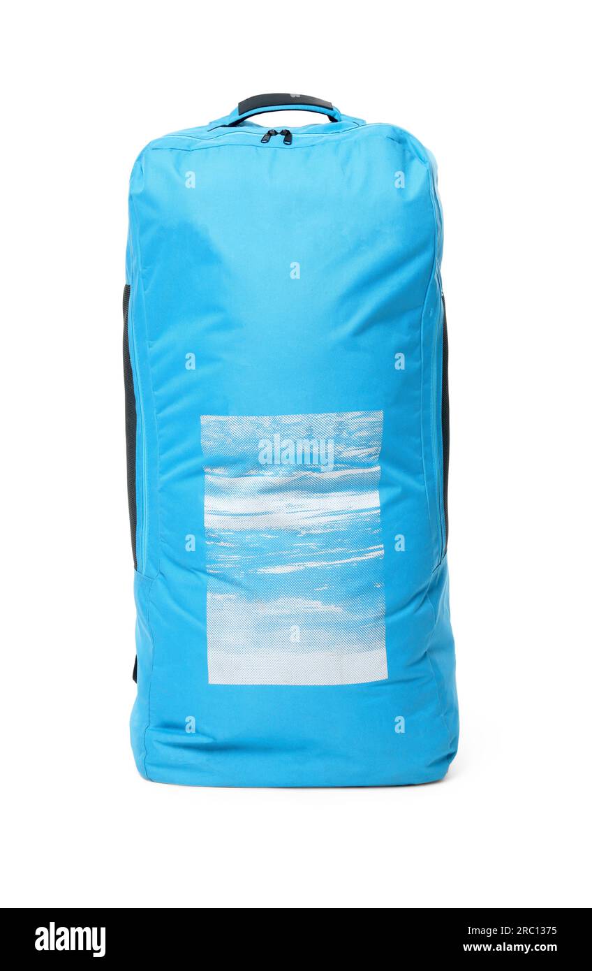 Dry bag for stand up paddle boarding (SUP) isolated on white Stock