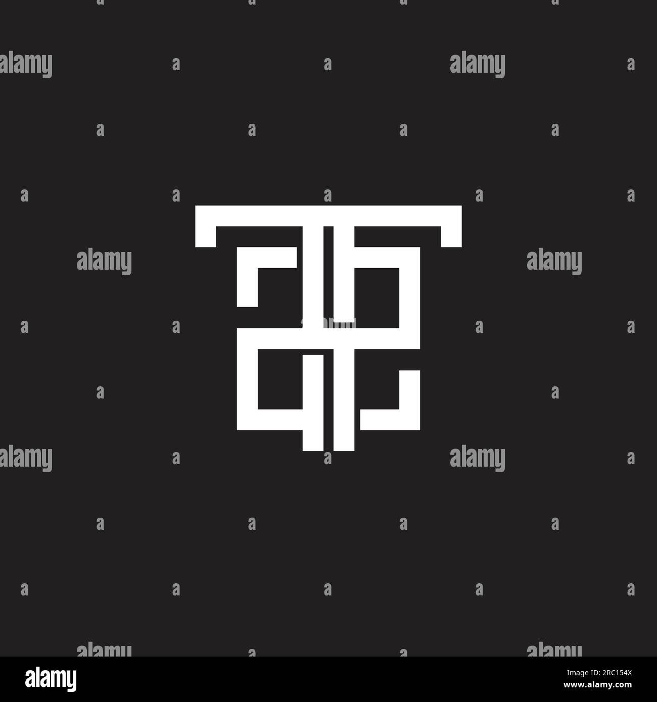 letter t2 square stripes geometric logo vector Stock Vector