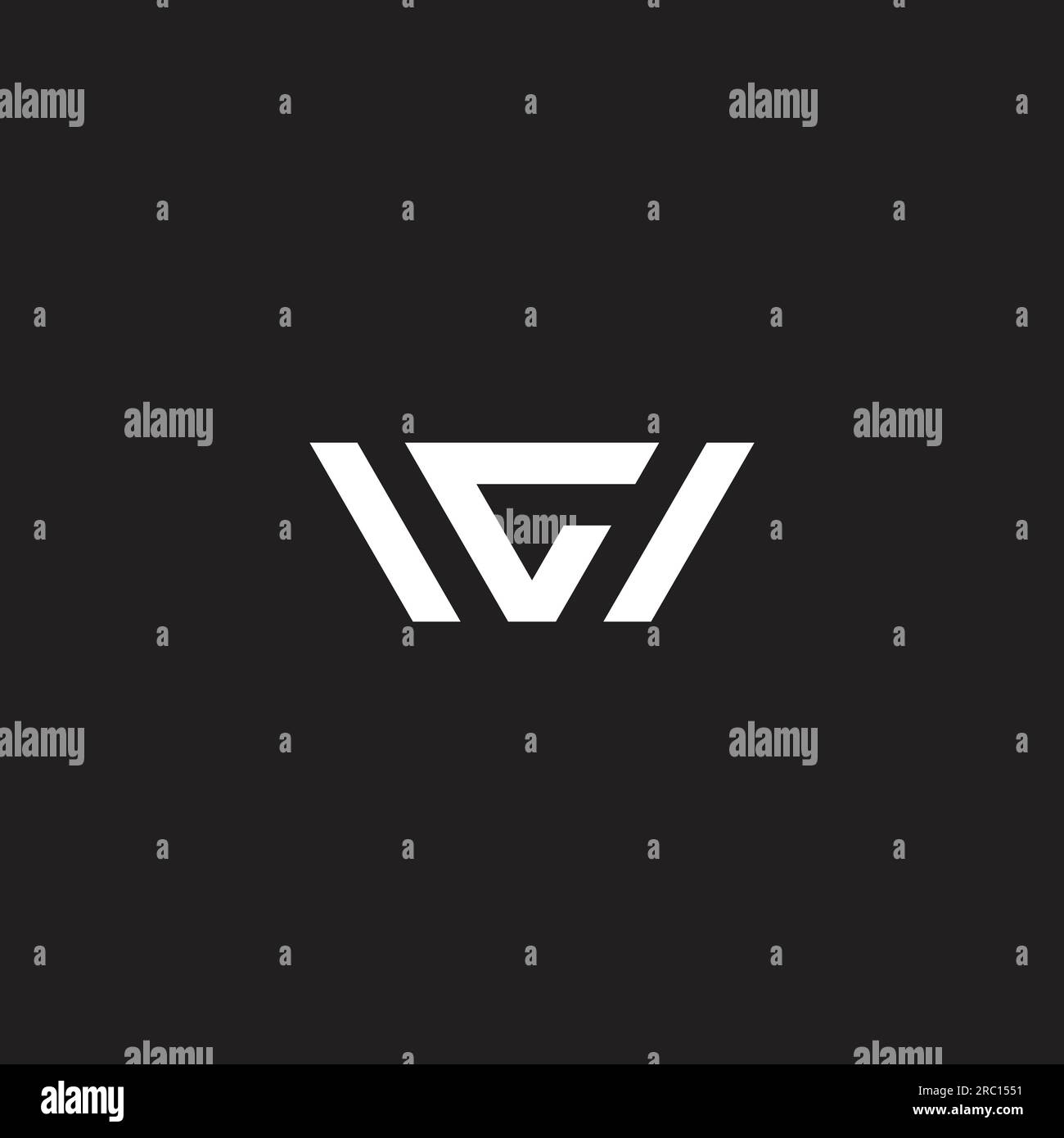 letter wg stripe geometric line logo vector Stock Vector