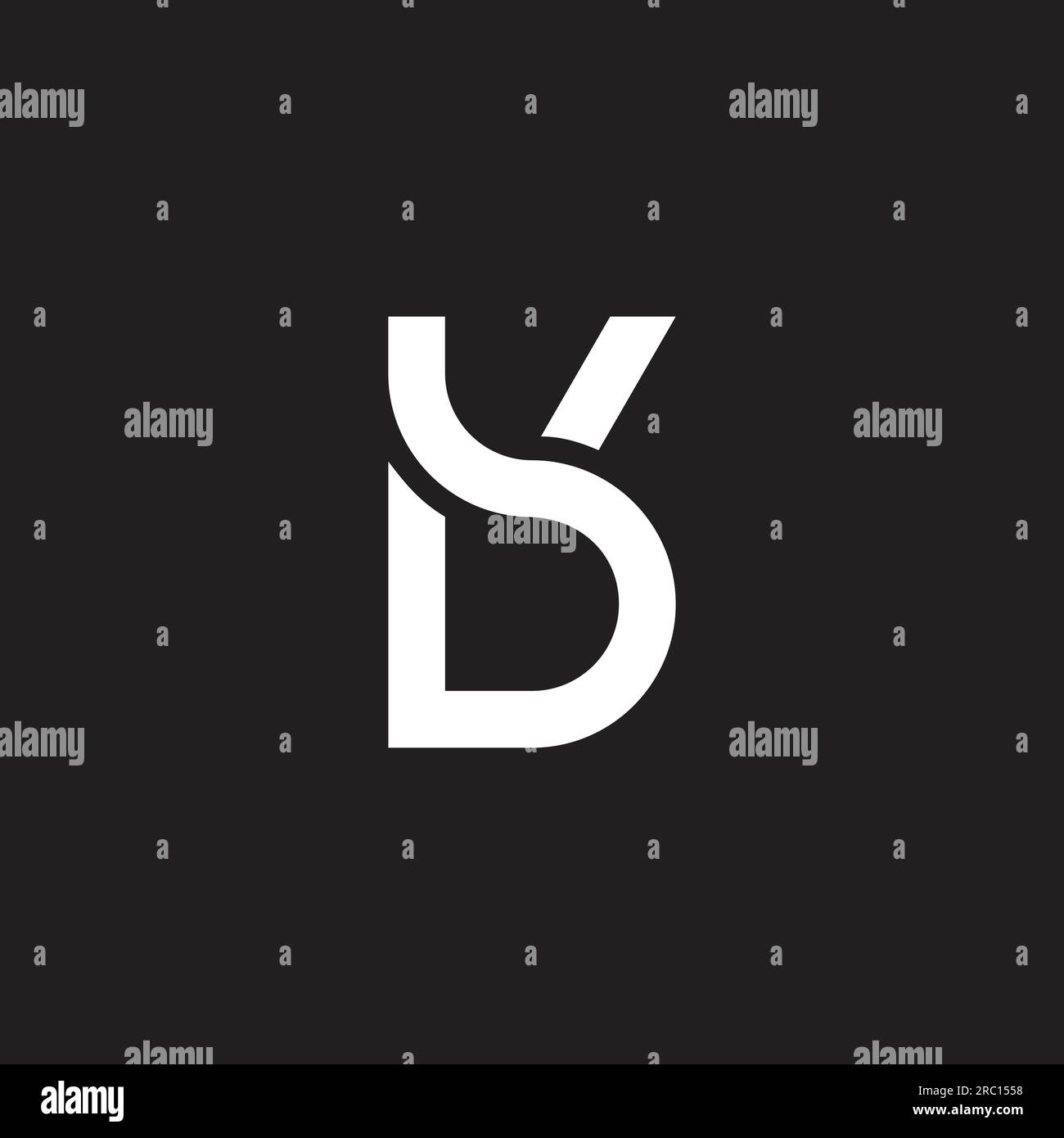 letter bk simple curve clean geometric logo vector Stock Vector