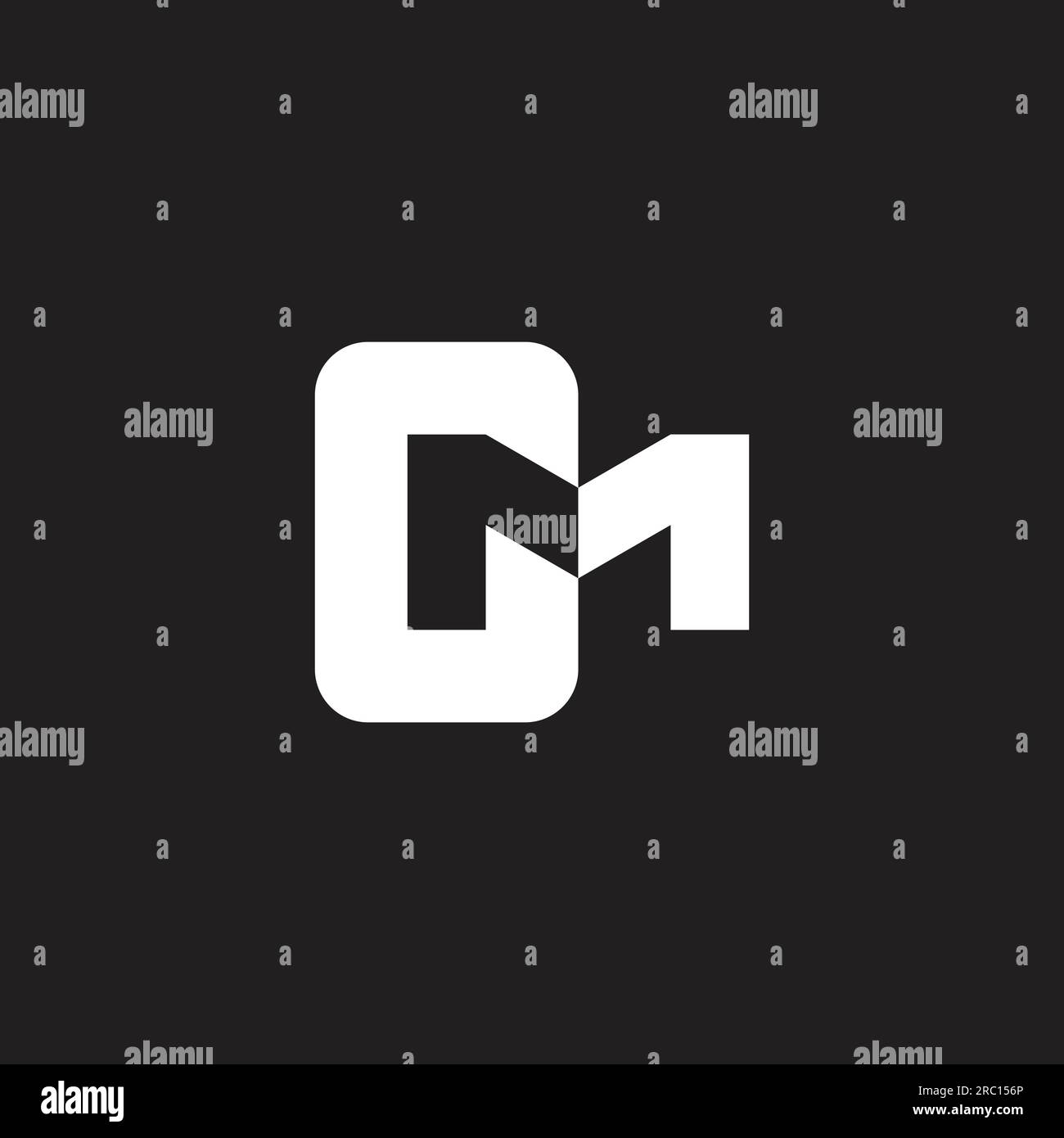 letter gm simple negative space logo vector Stock Vector