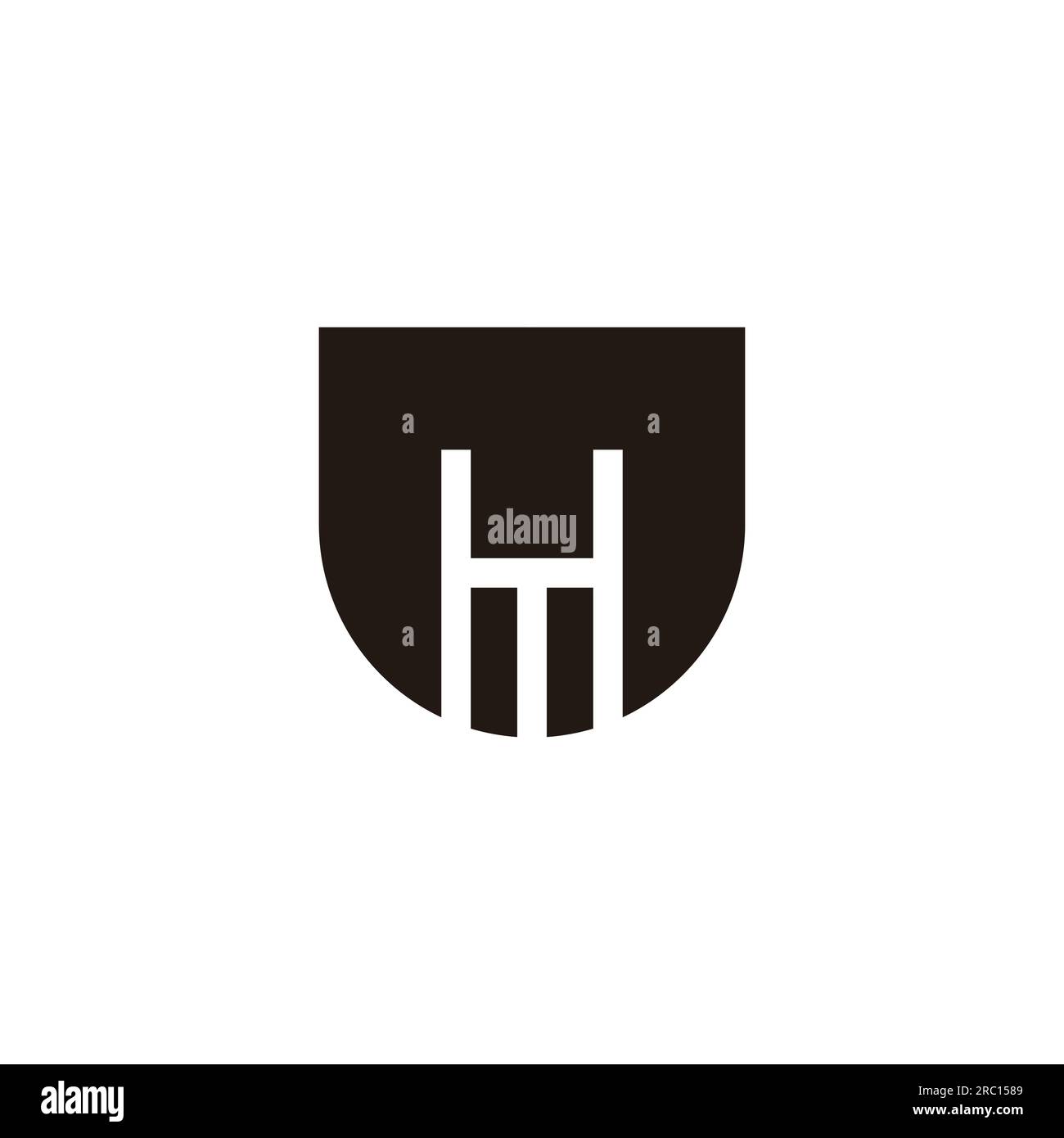 letter m shield simple geometric logo vector Stock Vector