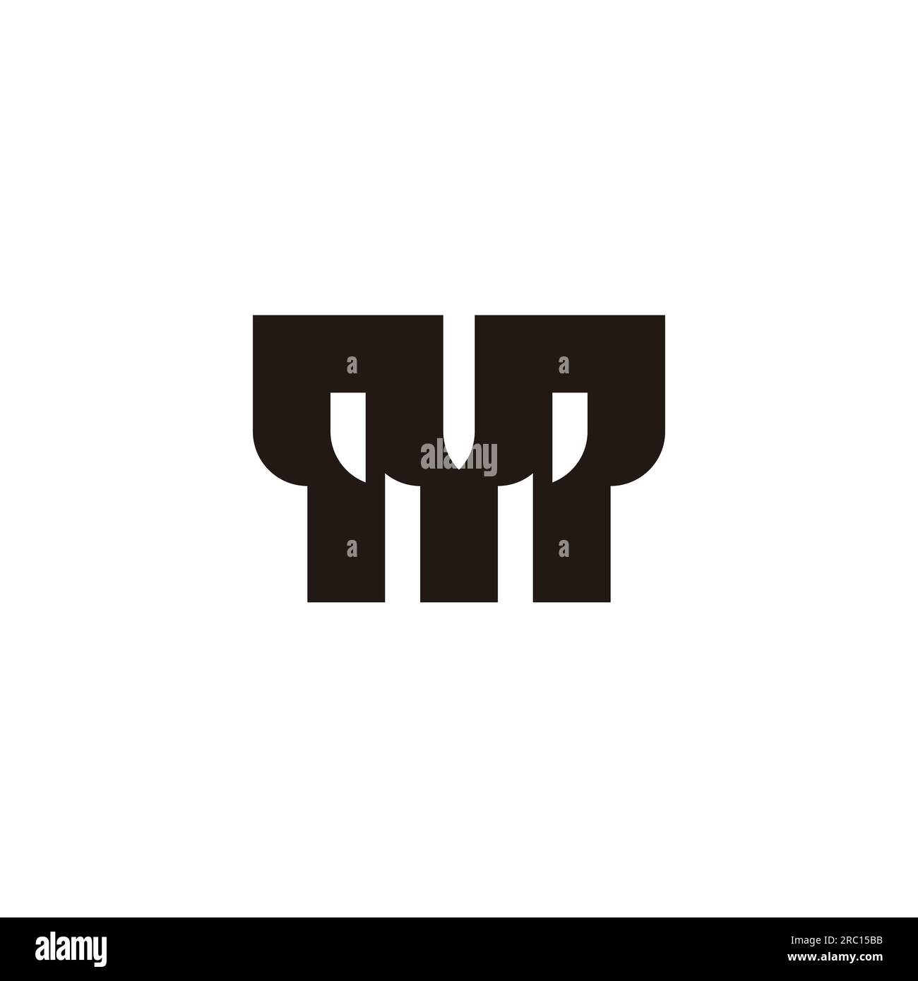 letter yp simple geometric black logo vector Stock Vector
