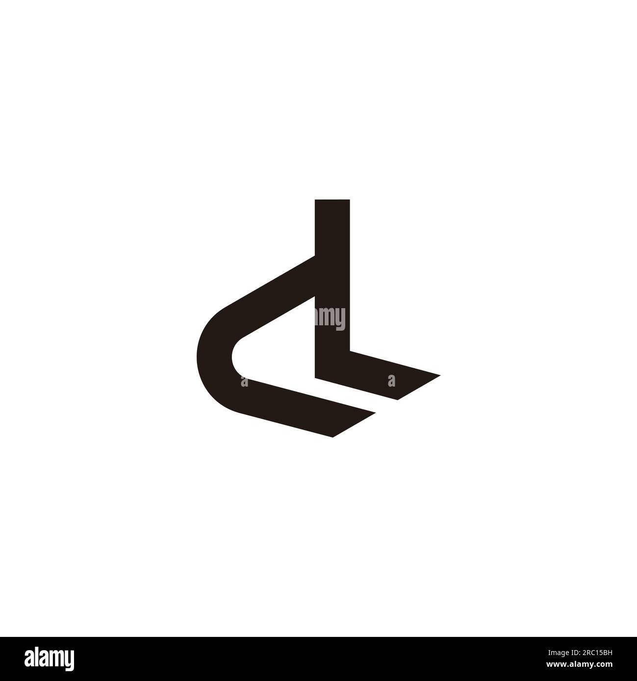 letter d shadow silhouette logo vector Stock Vector