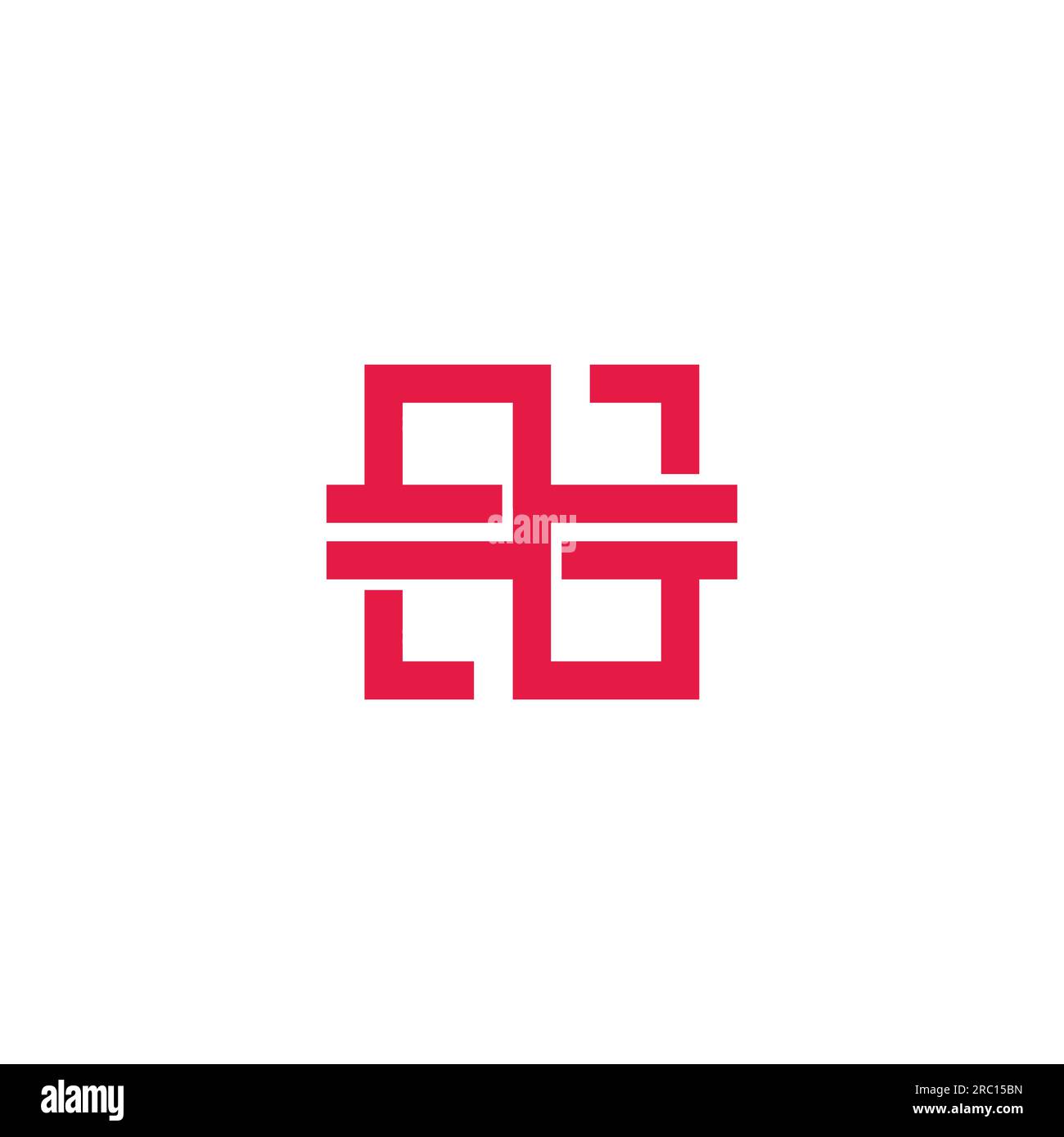 letter n stripes overlapping square 3d logo vector Stock Vector