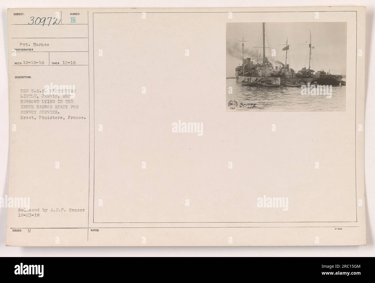 WW1 1918 American photo of French destroyer, Brest France WW1 1918 American photo of French destroyer, Brest France