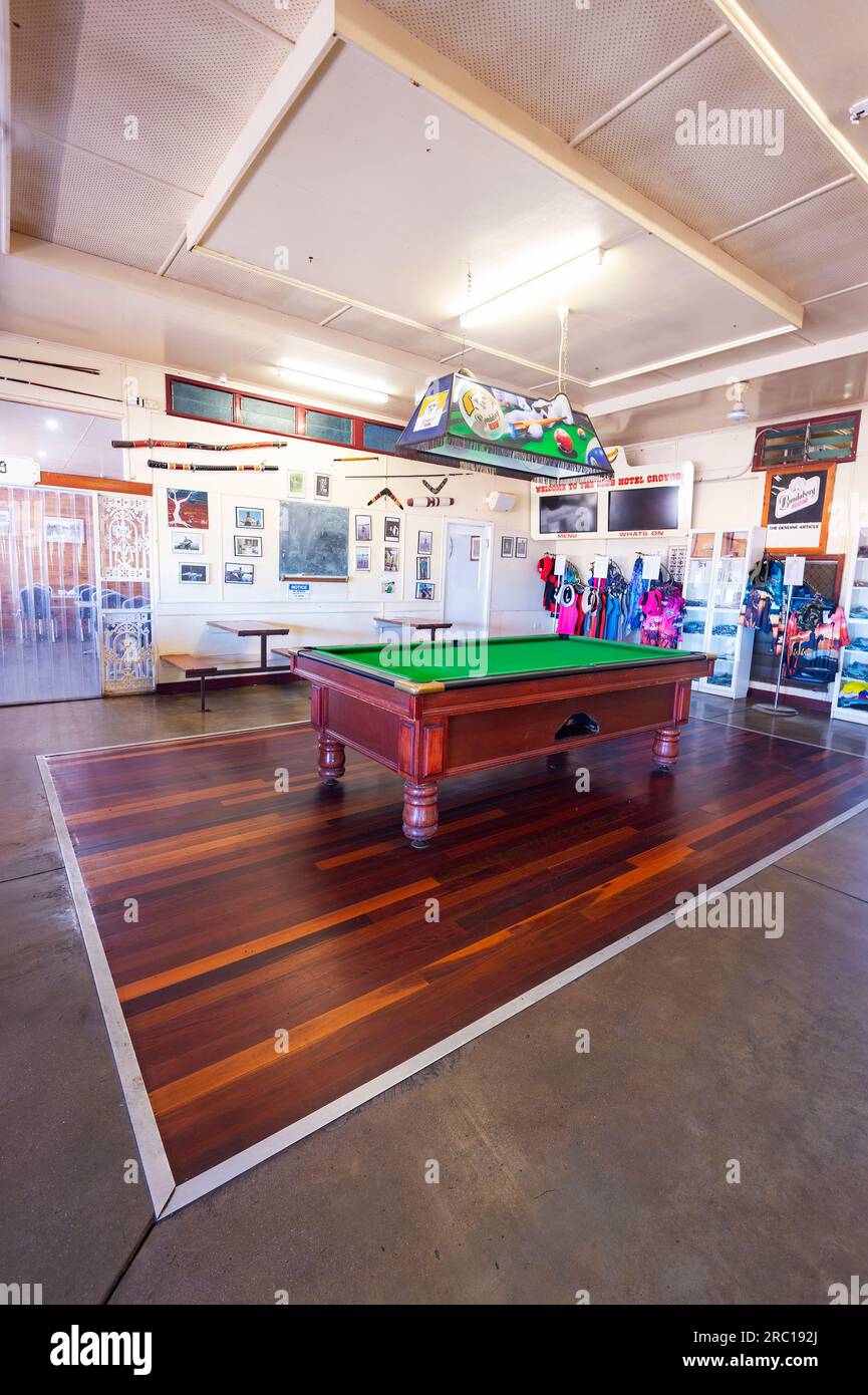 Billiard Table at the old Club Hotel, 1887, in the small rural town of