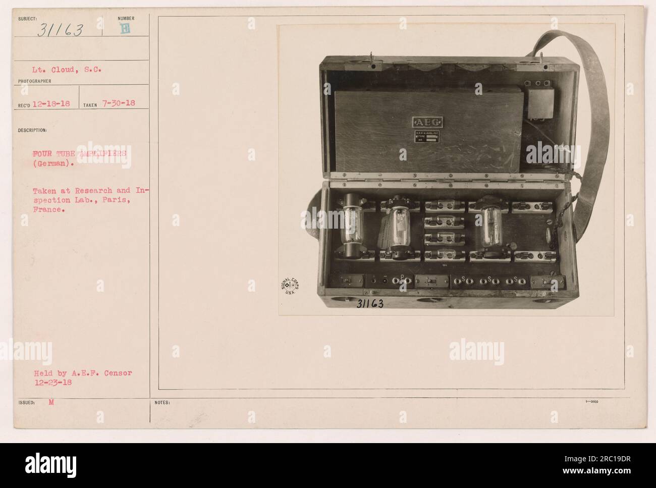 Image depicting four tube amplifiers in a Research and Inspection Lab ...