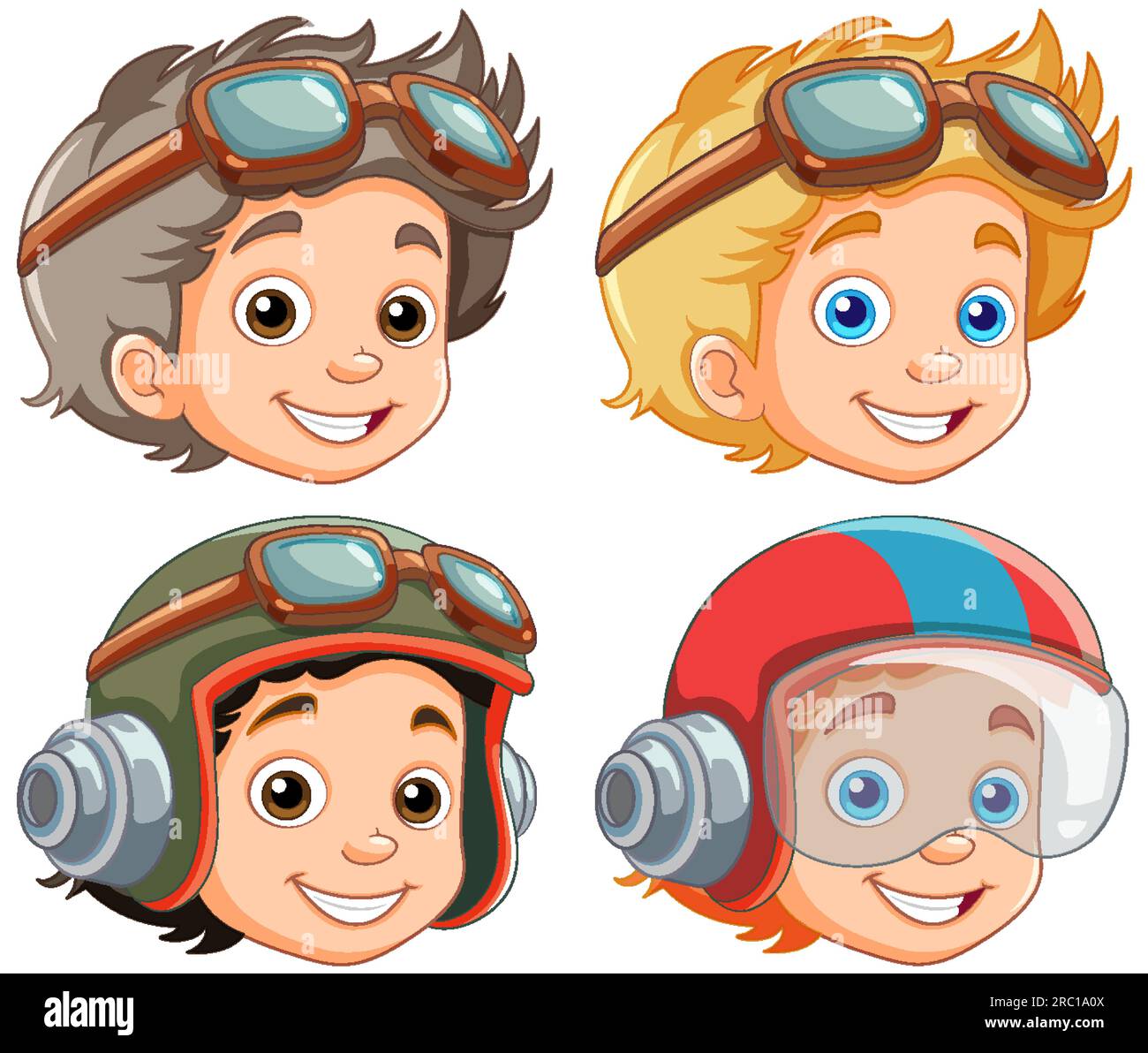 cute pilot mascot character with smile face Stock Photo - Alamy